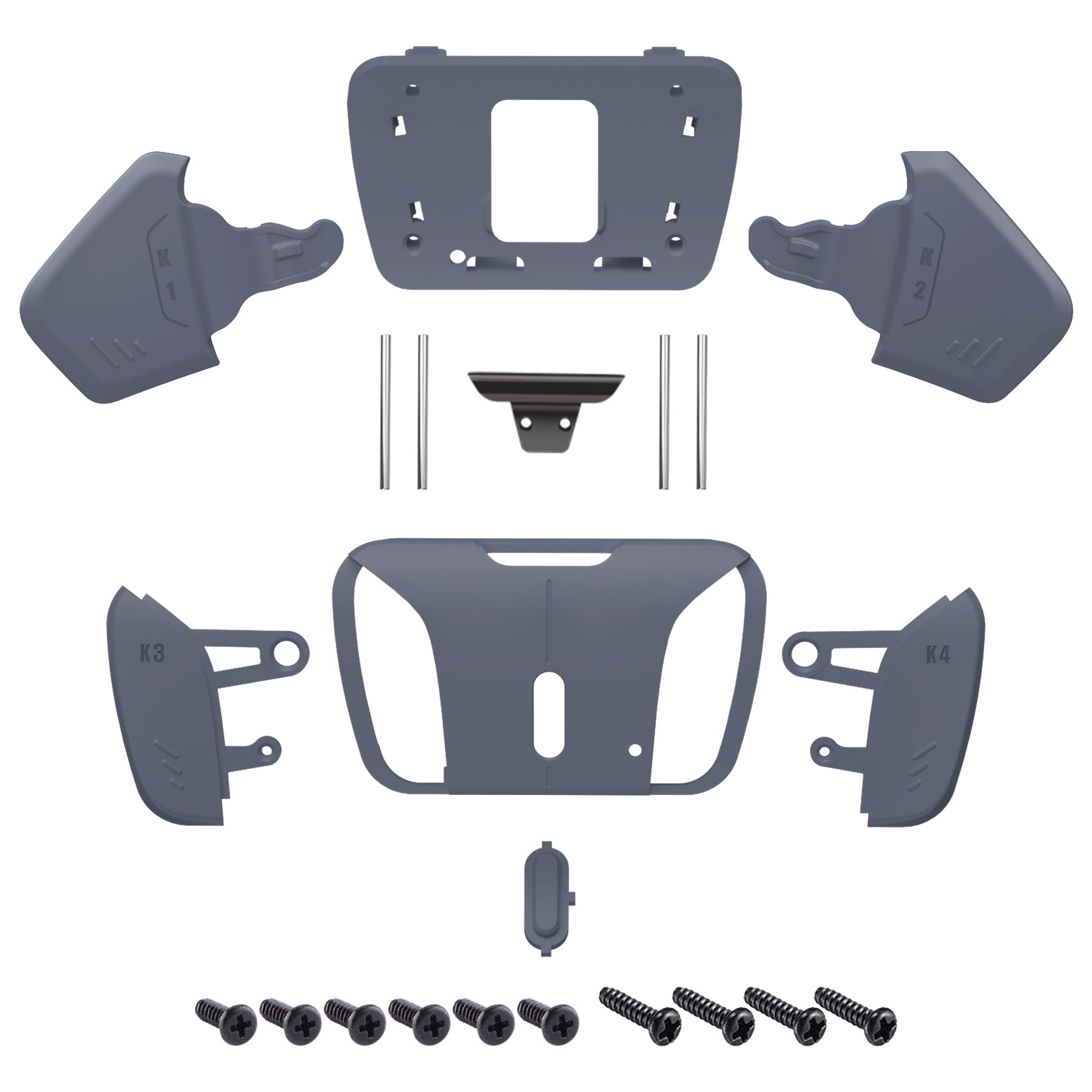 eXtremeRate Replacement Redesigned K1 K2 K3 K4 Back Buttons Housing Shell for eXtremeRate RISE4 Remap Kit, Compatible with PS5 Controller - Sterling Silver eXtremeRate