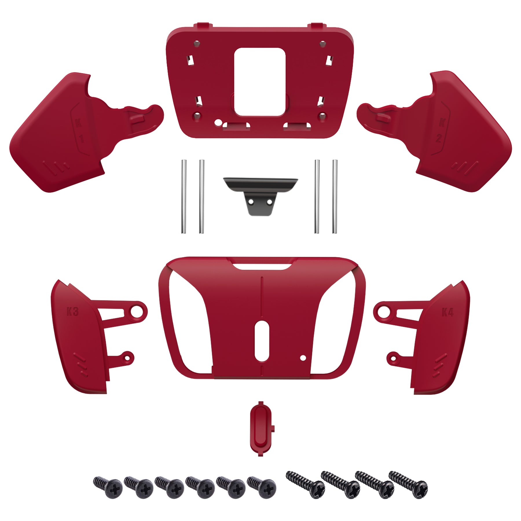 eXtremeRate Replacement Redesigned K1 K2 K3 K4 Back Buttons Housing Shell for eXtremeRate RISE4 Remap Kit, Compatible with PS5 Controller - Volcanic Red eXtremeRate