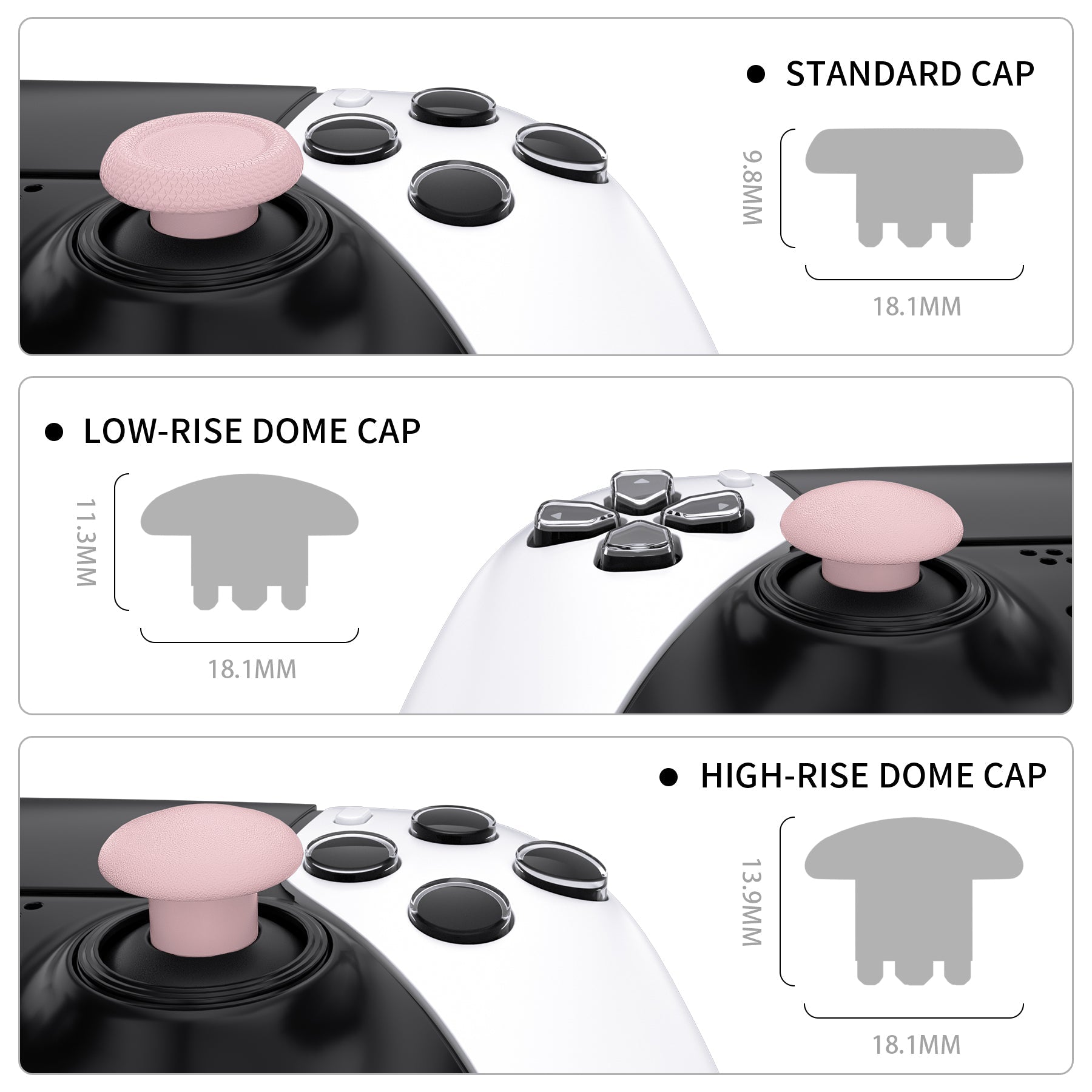 eXtremeRate Replacement Swappable Thumbsticks for PS5 Edge Controller - Cherry Blossoms Pink eXtremeRate
