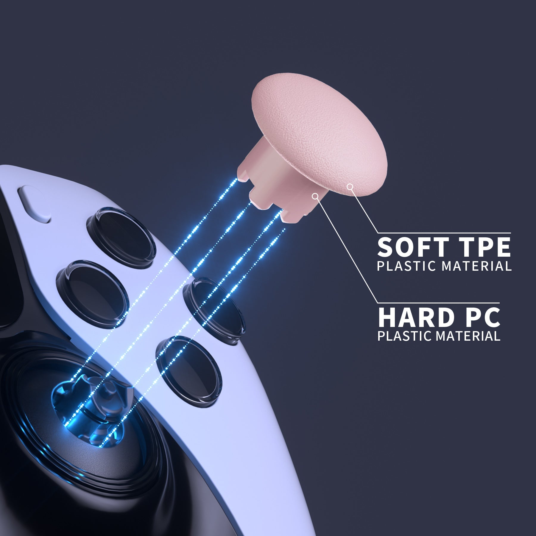 eXtremeRate Replacement Swappable Thumbsticks for PS5 Edge Controller - Cherry Blossoms Pink eXtremeRate