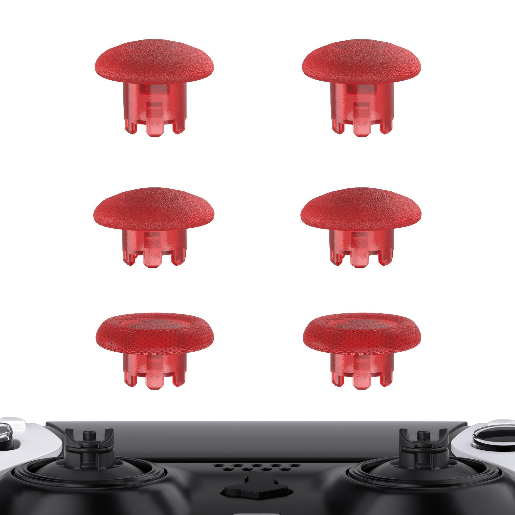 eXtremeRate Replacement Swappable Thumbsticks for PS5 Edge Controller - Clear Red eXtremeRate