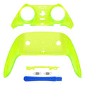 eXtremeRate Replacement Top Bottom Decorative Trim Shell Compatible with PS5 Edge Controller - Clear Lime Green eXtremeRate