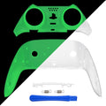 eXtremeRate Replacement Top Bottom Decorative Trim Shell Compatible with PS5 Edge Controller - Glow in Dark - Green eXtremeRate
