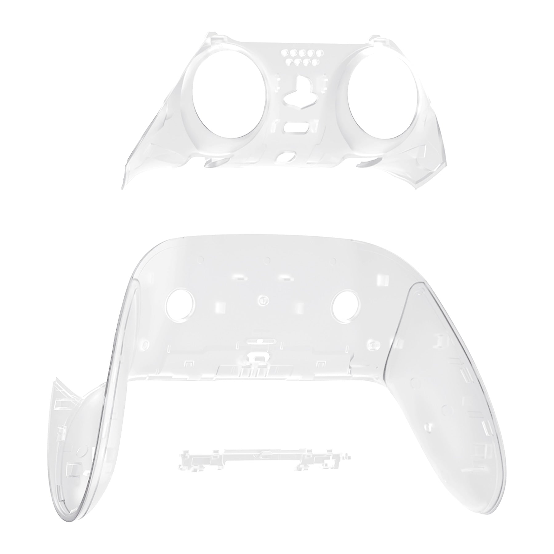 eXtremeRate Replacement Top Bottom Decorative Trim Shell Compatible with PS5 Edge Controller - Glow in Dark - Green eXtremeRate