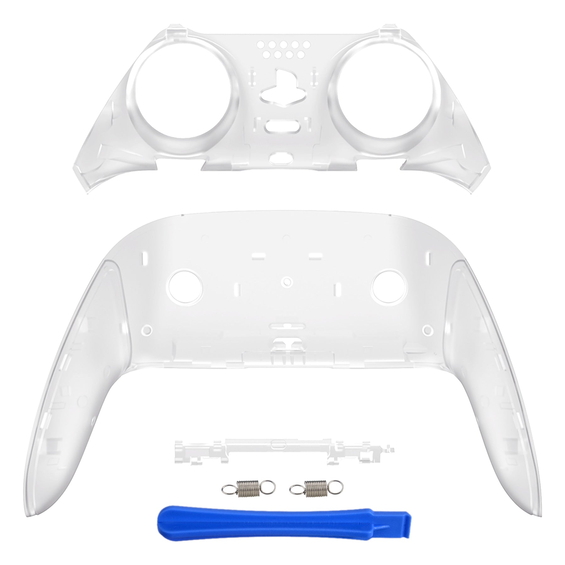eXtremeRate Replacement Top Bottom Decorative Trim Shell Compatible with PS5 Edge Controller - Glow in Dark - Green eXtremeRate
