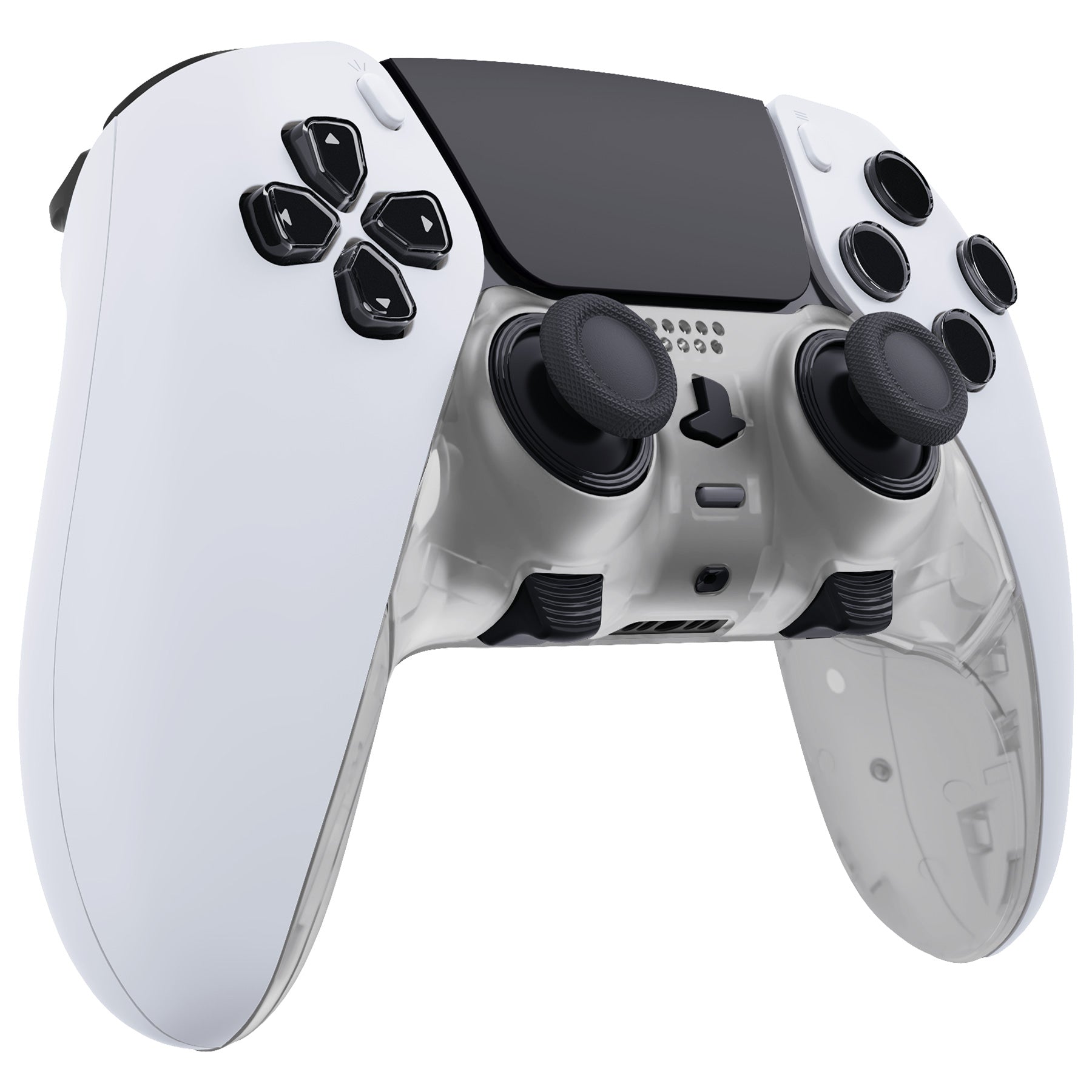eXtremeRate Replacement Top Bottom Decorative Trim Shell Compatible with PS5 Edge Controller - Glow in Dark - Green eXtremeRate