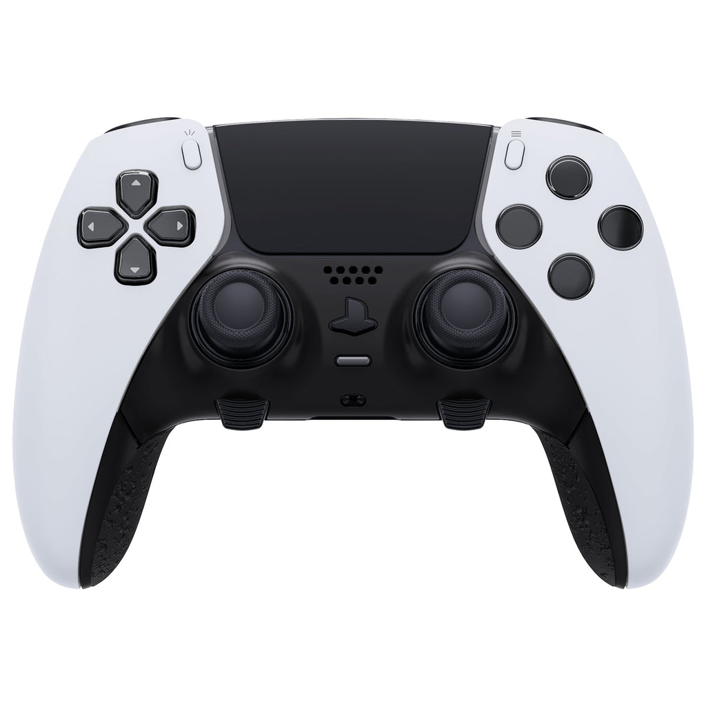 eXtremeRate Replacement Top Bottom Decorative Trim Shell Compatible with PS5 Edge Controller - Textured Black eXtremeRate
