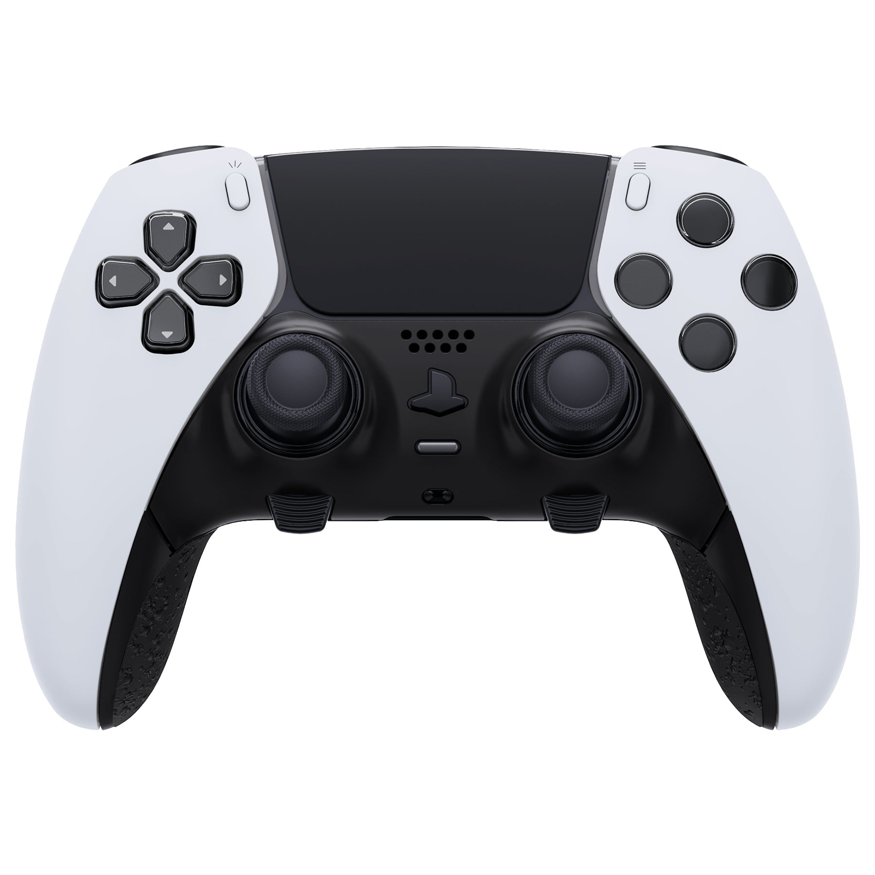 eXtremeRate Replacement Top Bottom Decorative Trim Shell Compatible with PS5 Edge Controller - Textured Black eXtremeRate