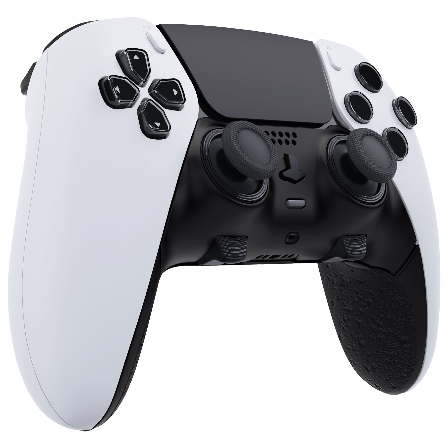 eXtremeRate Replacement Top Bottom Decorative Trim Shell Compatible with PS5 Edge Controller - Textured Black eXtremeRate