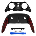eXtremeRate Replacement Top Bottom Decorative Trim Shell Compatible with PS5 Edge Controller - Textured Red eXtremeRate