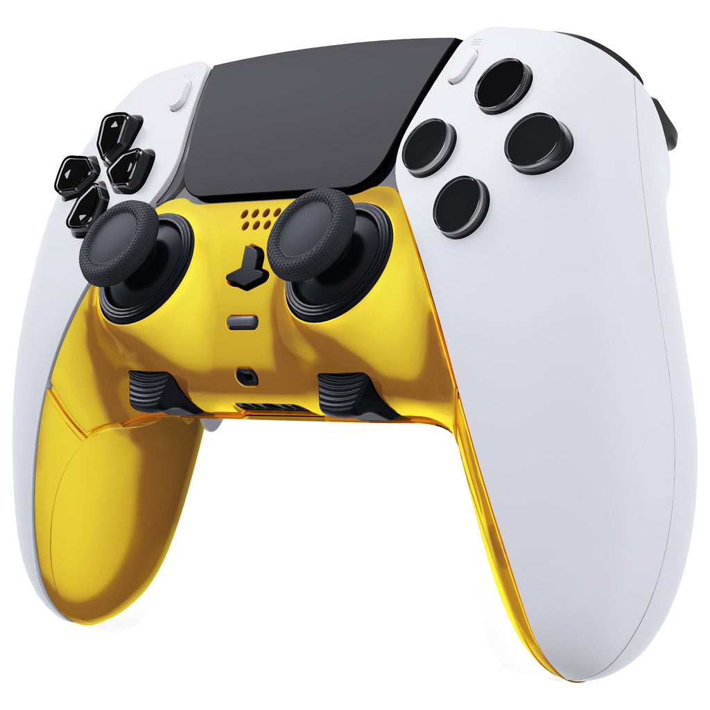 eXtremeRate Replacement Top Bottom Decorative Trim Shell Compatible with PS5 Edge Controller - Chrome Gold eXtremeRate