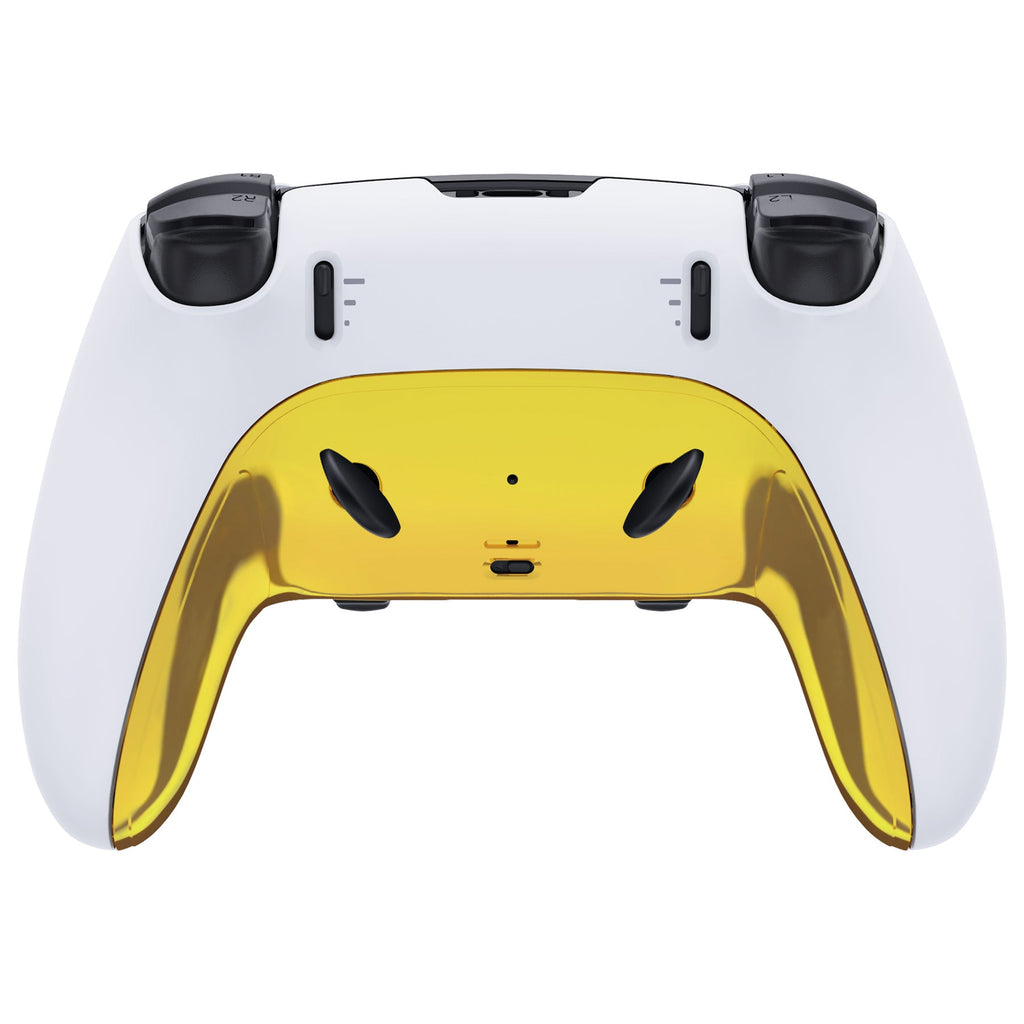 eXtremeRate Replacement Top Bottom Decorative Trim Shell Compatible with PS5 Edge Controller - Chrome Gold eXtremeRate