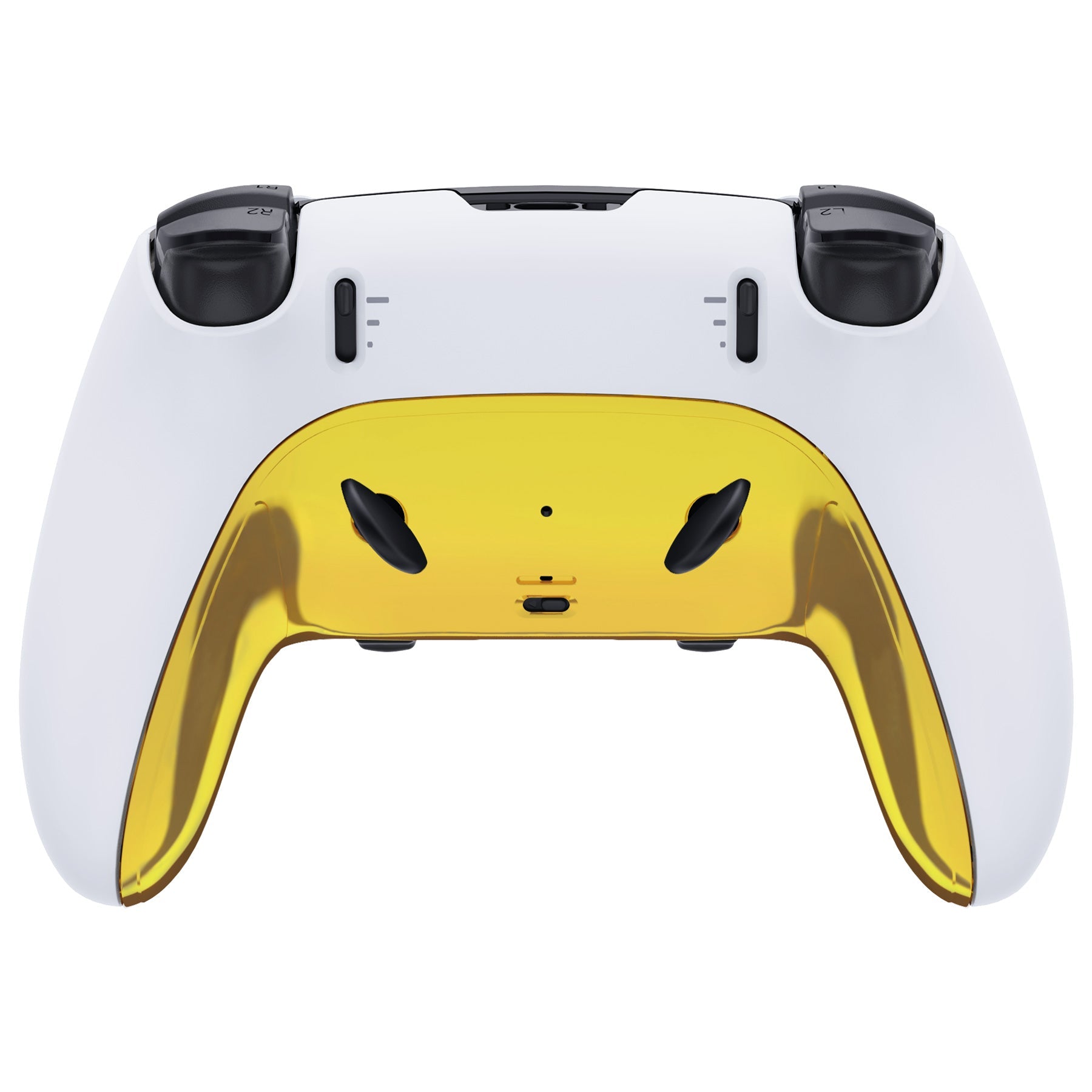 eXtremeRate Replacement Top Bottom Decorative Trim Shell Compatible with PS5 Edge Controller - Chrome Gold eXtremeRate