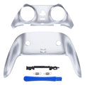 eXtremeRate Replacement Top Bottom Decorative Trim Shell Compatible with PS5 Edge Controller - Chrome Silver eXtremeRate