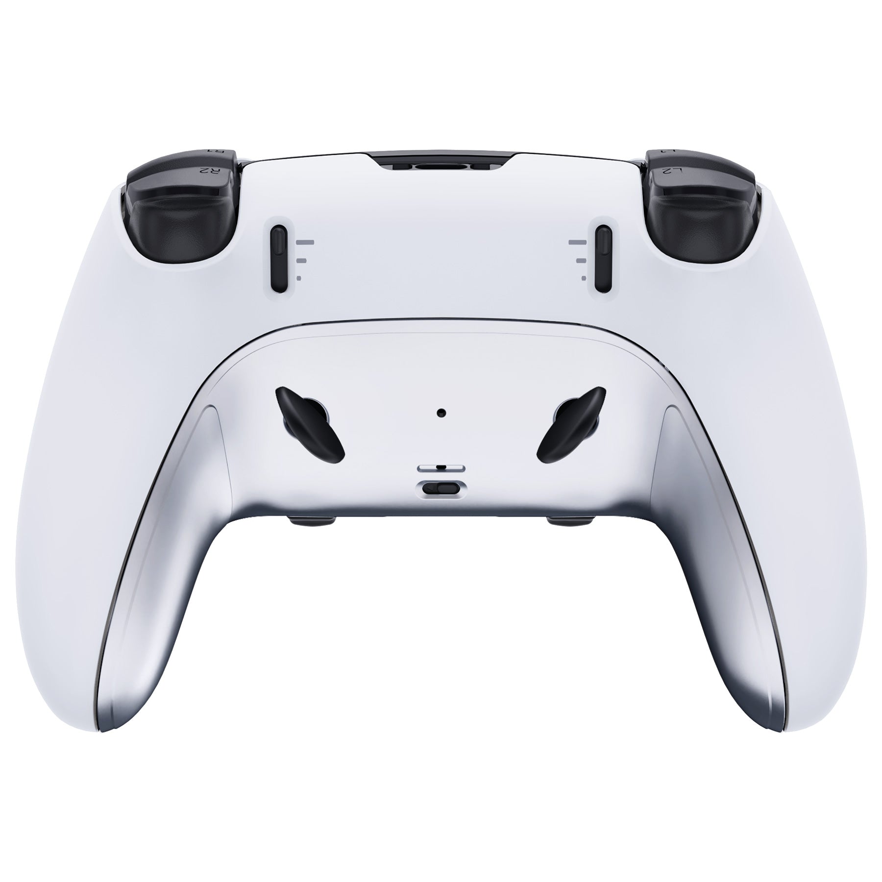 eXtremeRate Replacement Top Bottom Decorative Trim Shell Compatible with PS5 Edge Controller - Chrome Silver eXtremeRate