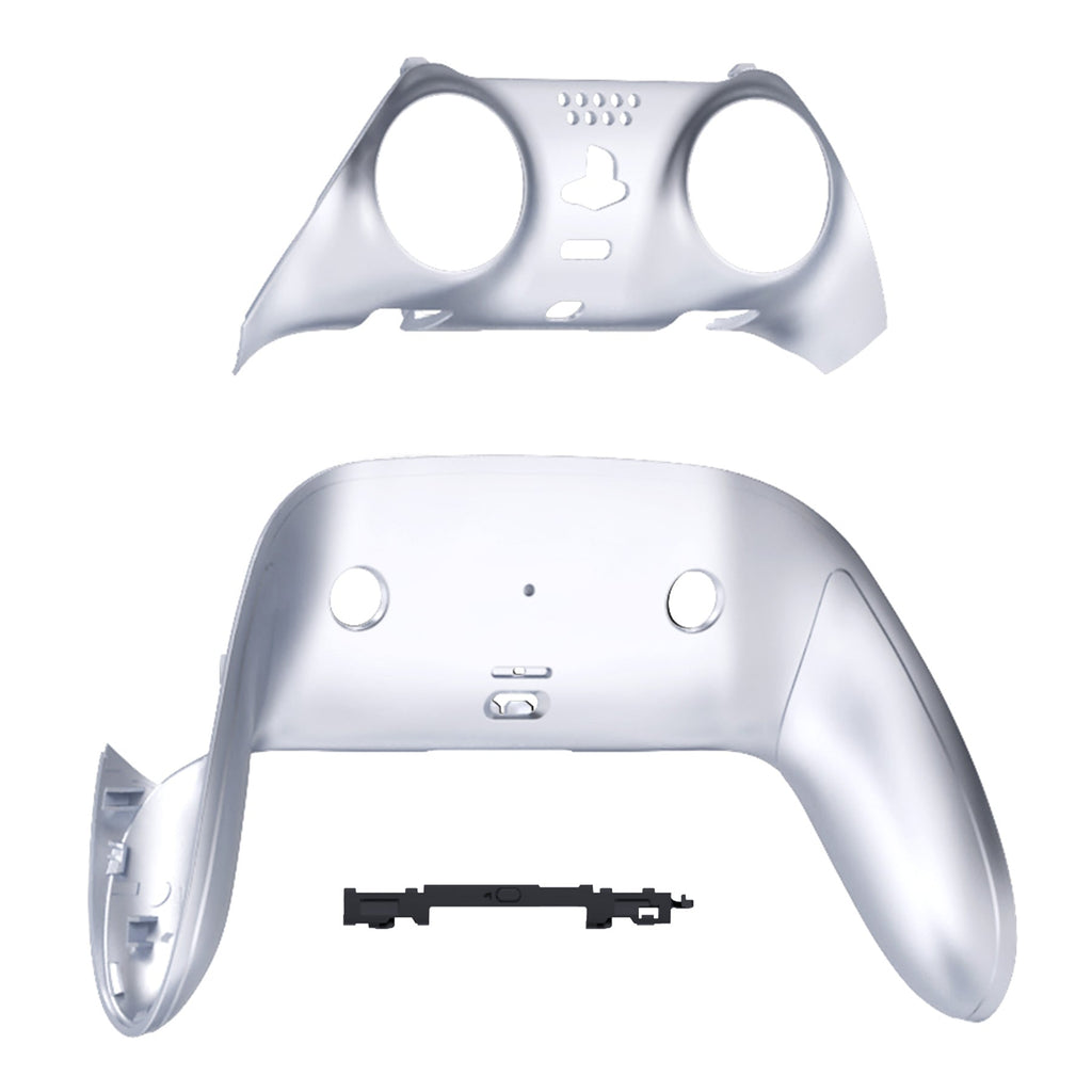 eXtremeRate Replacement Top Bottom Decorative Trim Shell Compatible with PS5 Edge Controller - Chrome Silver eXtremeRate