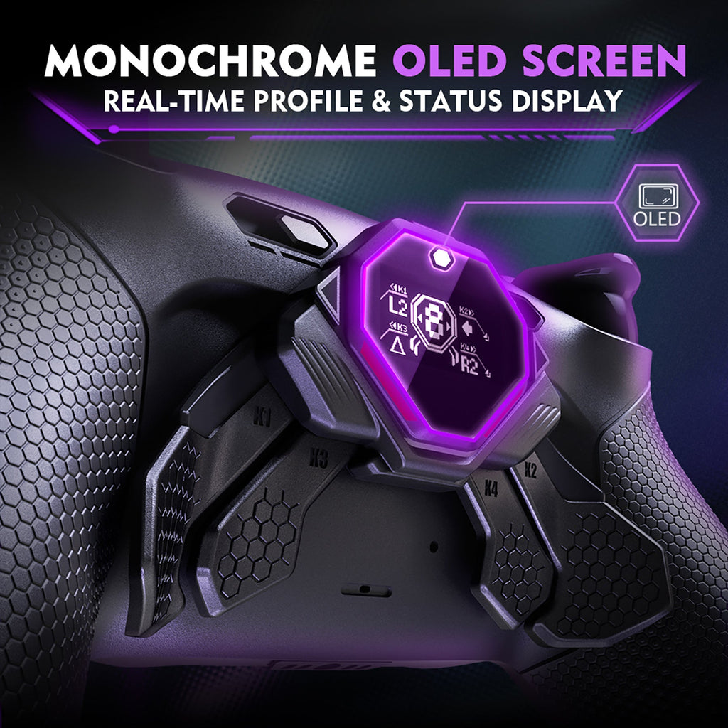 eXtremeRate SPARK Back Paddles Kit with OLED Display & Clicky Trigger Stops & Ergonomic Grips for PS5 Controller BDM-030/040/050/060 - Rubberized Black eXtremeRate