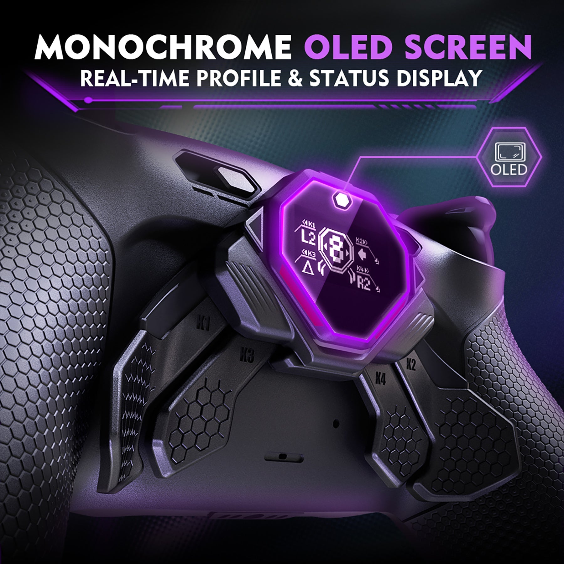 eXtremeRate SPARK Back Paddles Kit with OLED Display & Clicky Trigger Stops & Ergonomic Grips for PS5 Controller BDM-030/040/050/060 - Rubberized Black eXtremeRate