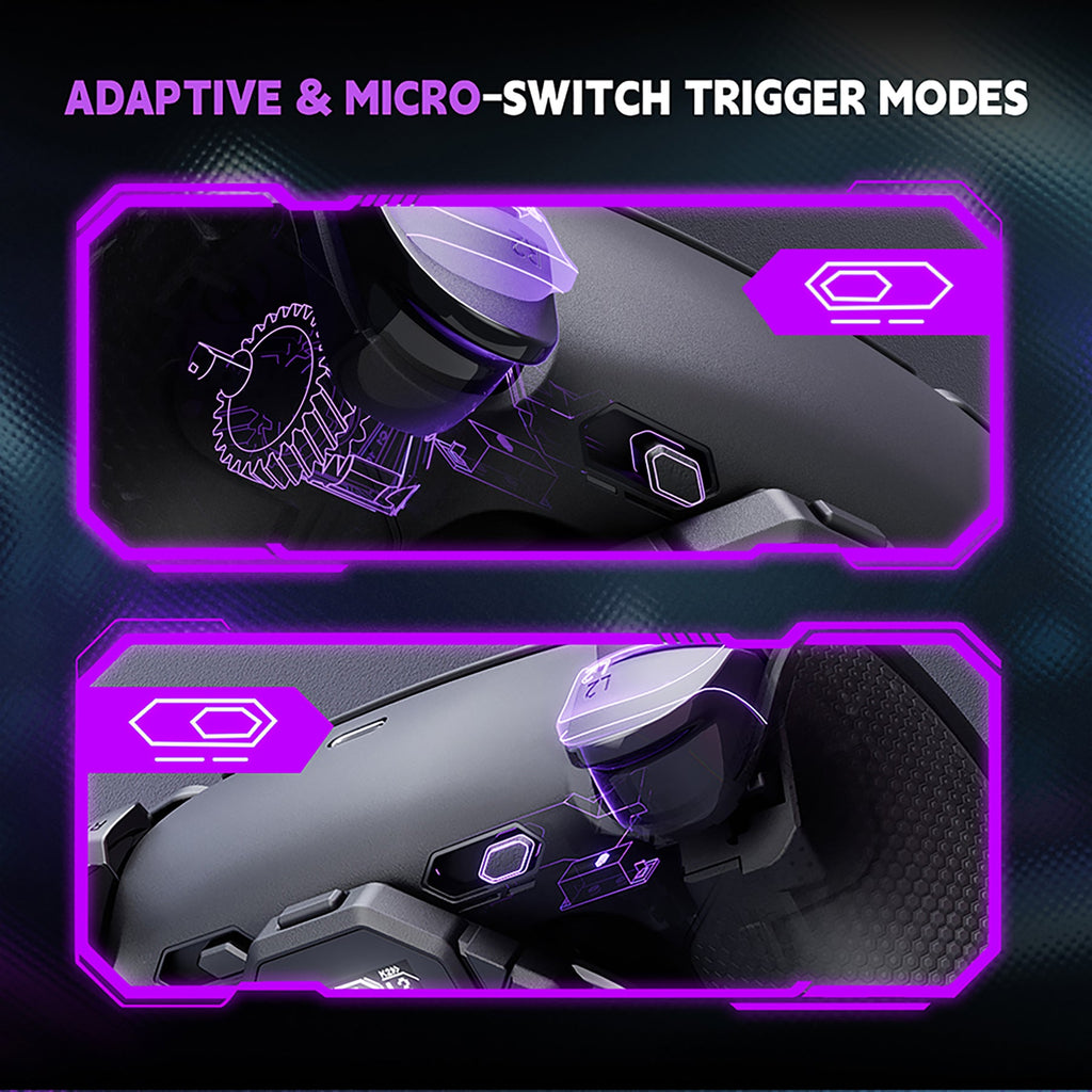 eXtremeRate SPARK Back Paddles Kit with OLED Display & Clicky Trigger Stops & Ergonomic Grips for PS5 Controller BDM-030/040/050/060 - Rubberized Black eXtremeRate