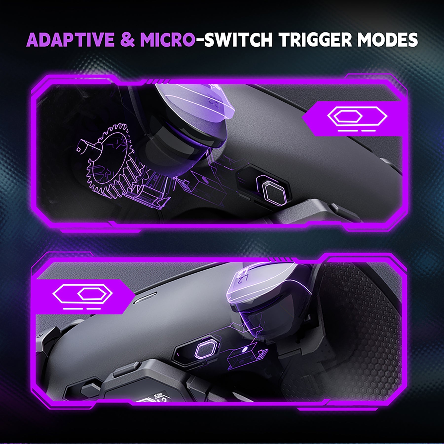 eXtremeRate SPARK Back Paddles Kit with OLED Display & Clicky Trigger Stops & Ergonomic Grips for PS5 Controller BDM-030/040/050/060 - Rubberized Black eXtremeRate