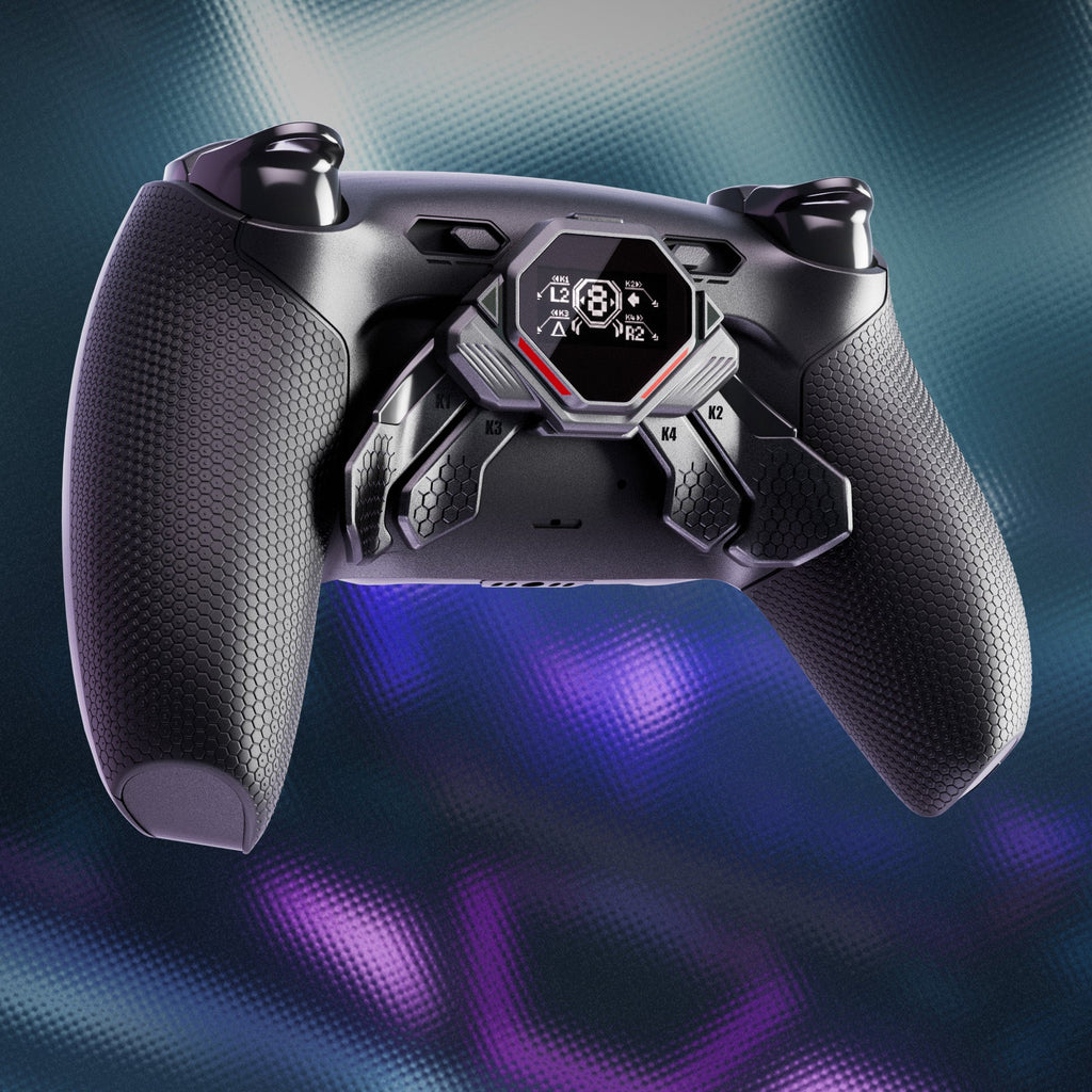 eXtremeRate SPARK Back Paddles Kit with OLED Display & Clicky Trigger Stops & Ergonomic Grips for PS5 Controller BDM-030/040/050/060 - Rubberized Black eXtremeRate