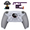 eXtremeRate SPARK Back Paddles Kit with OLED Display & Clicky Trigger Stops & Ergonomic Grips for PS5 Controller BDM-030/040/050/060 - Rubberized White & Gray eXtremeRate