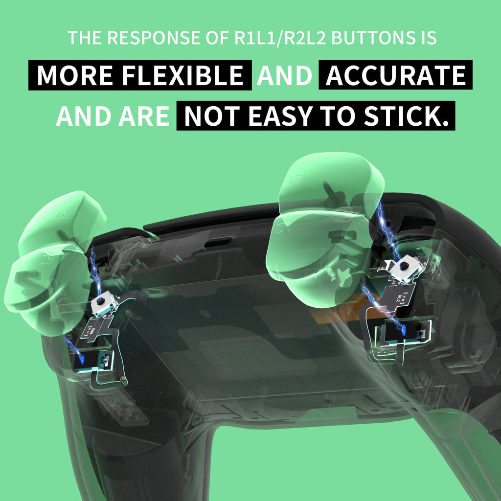 eXtremeRate Shoulder Buttons Micro Switch - Light Version Tactile Clicky Hair Trigger Kit for PS5 Controller BDM-030 eXtremeRate