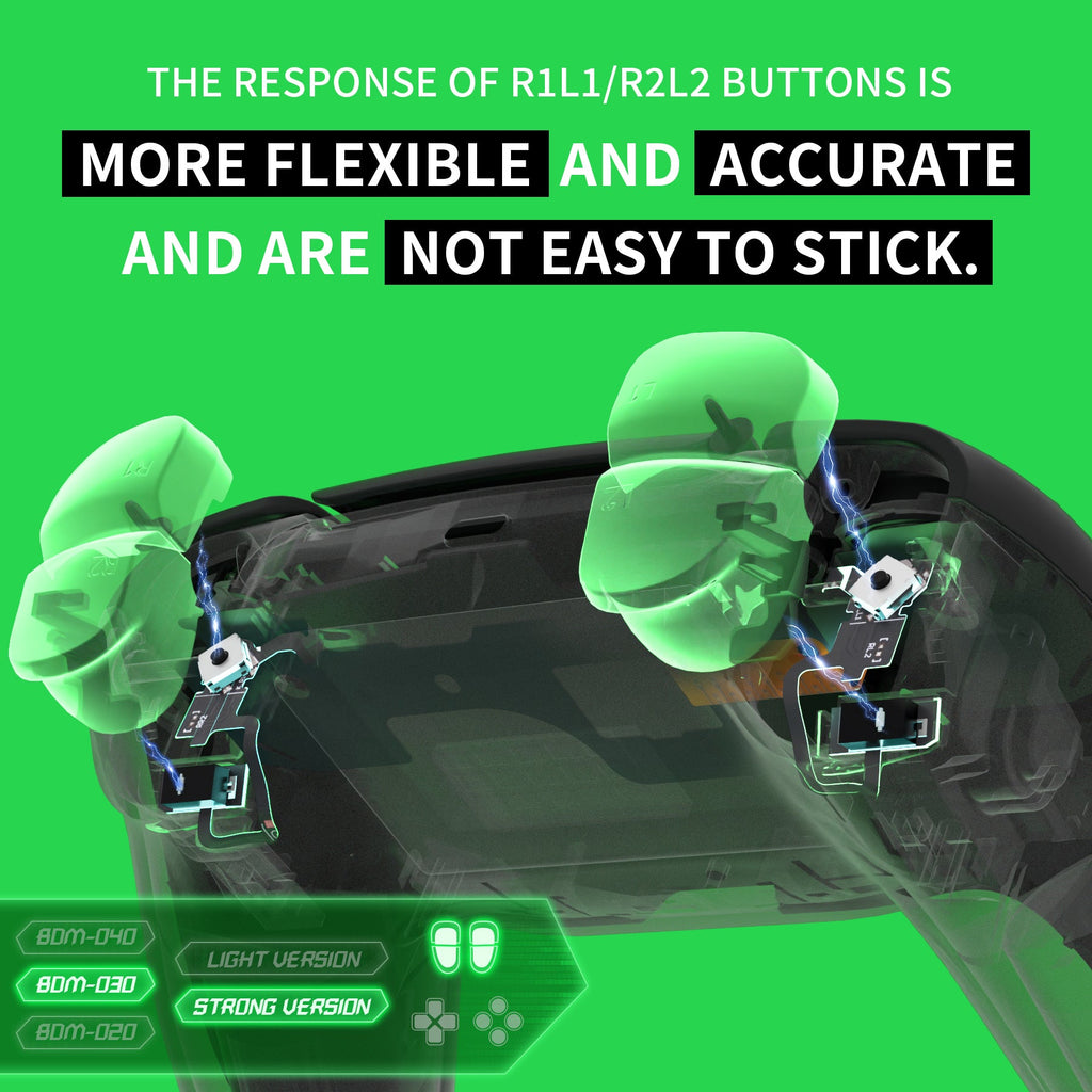 eXtremeRate Shoulder Buttons Micro Switch - Strong Version Tactile Clicky Hair Trigger Kit for PS5 Controller BDM-030 eXtremeRate