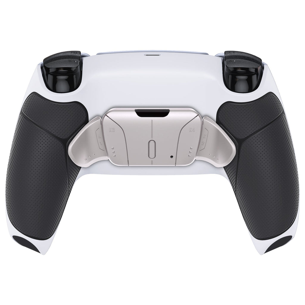eXtremeRate Silver Real Metal Buttons (RMB) Version RISE4 Remap Kit for PS5 Controller BDM-010/020 - Rubberized White Black eXtremeRate