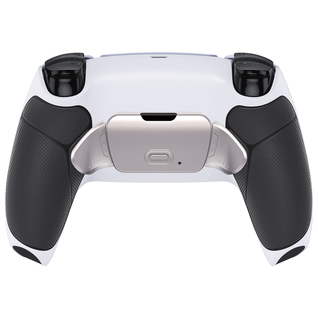eXtremeRate Silver Real Metal Buttons (RMB) Version RISE V3 Remap Kit for PS5 Controller BDM-030/040/050 - Rubberized Black with White Back Shell eXtremeRate