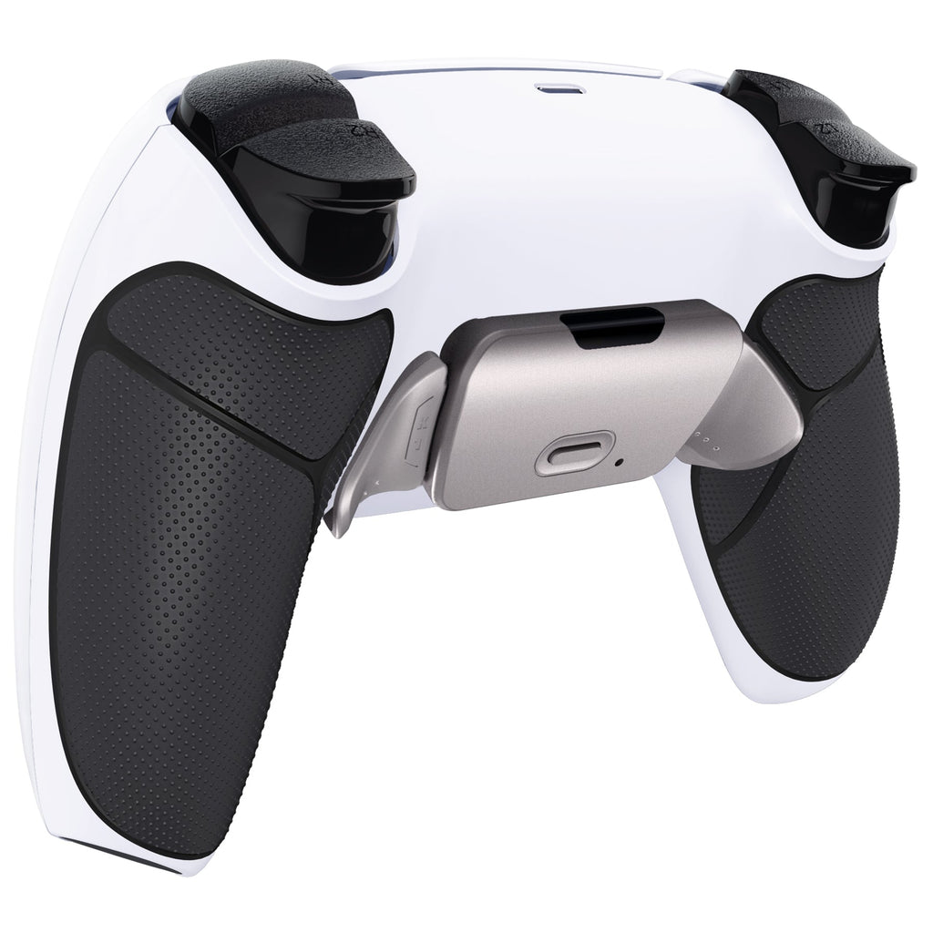 eXtremeRate Silver Real Metal Buttons (RMB) Version RISE V3 Remap Kit for PS5 Controller BDM-030/040/050 - Rubberized Black with White Back Shell eXtremeRate