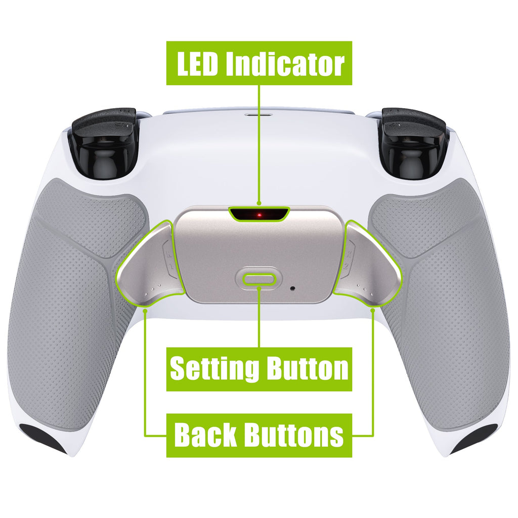 eXtremeRate Silver Real Metal Buttons (RMB) Version RISE V3 Remap Kit for PS5 Controller BDM-030/040/050 - Rubberized Gray eXtremeRate