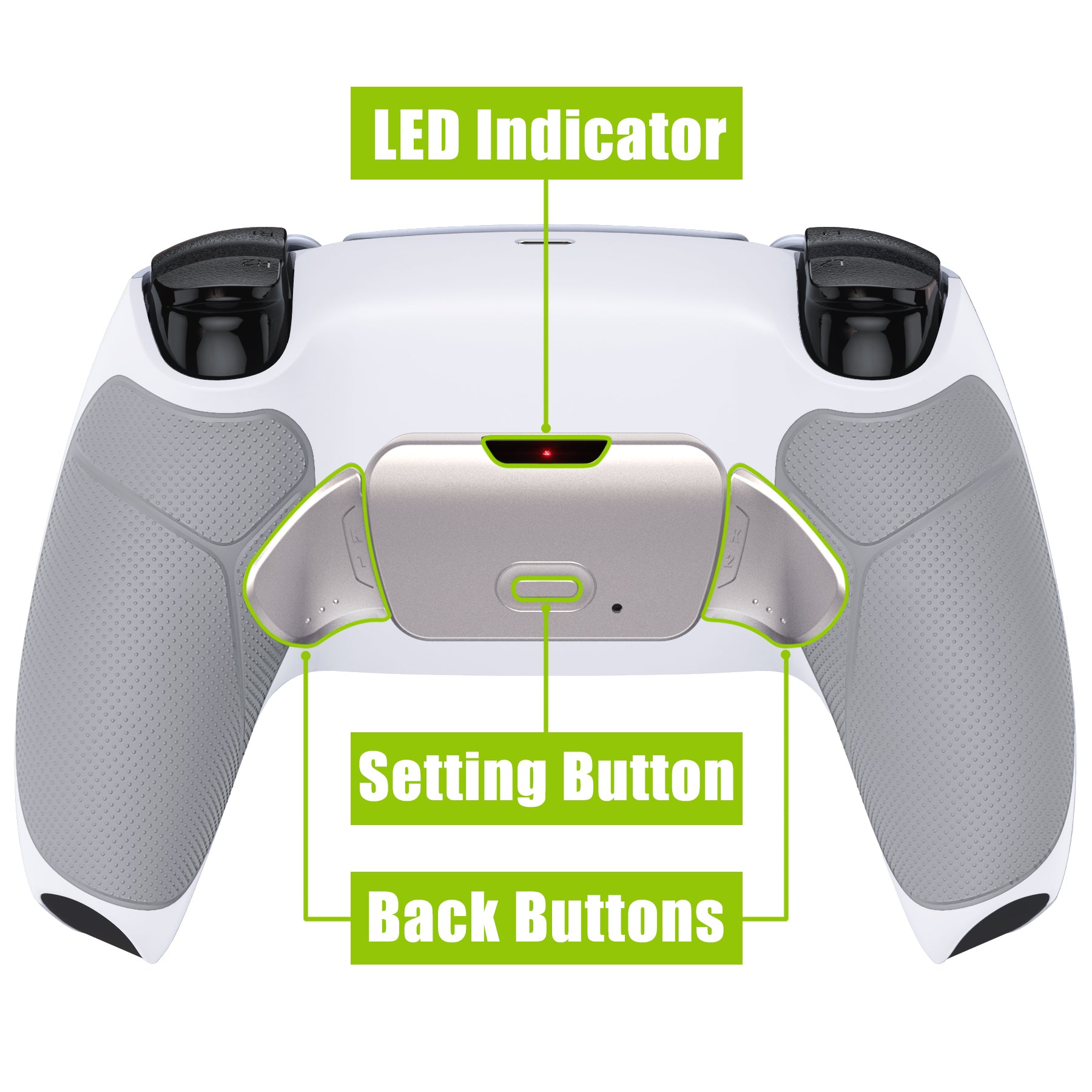 eXtremeRate Silver Real Metal Buttons (RMB) Version RISE V3 Remap Kit for PS5 Controller BDM-030/040/050 - Rubberized Gray eXtremeRate