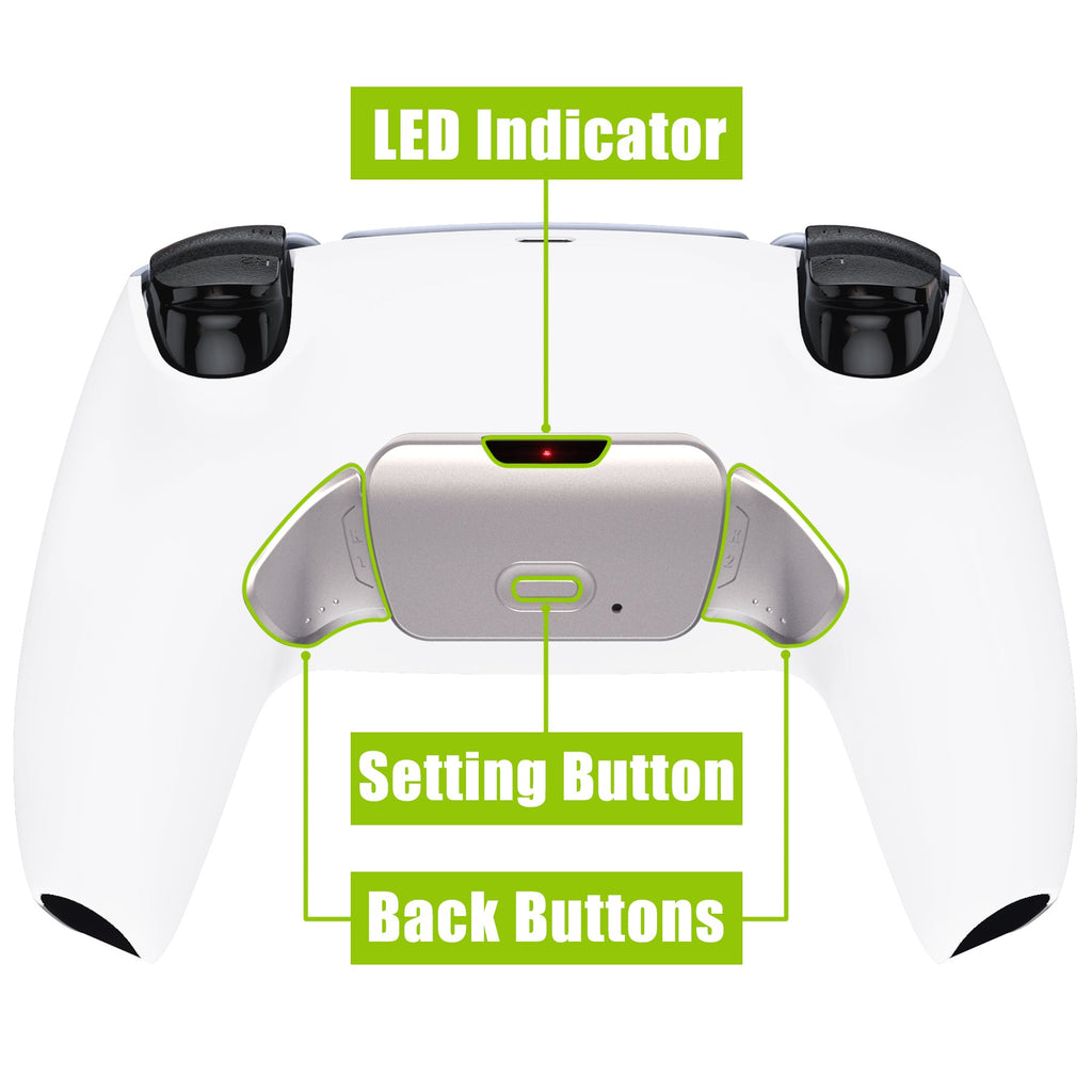 eXtremeRate Silver Real Metal Buttons (RMB) Version RISE V3 Remap Kit for PS5 Controller BDM-030/040/050 - White eXtremeRate