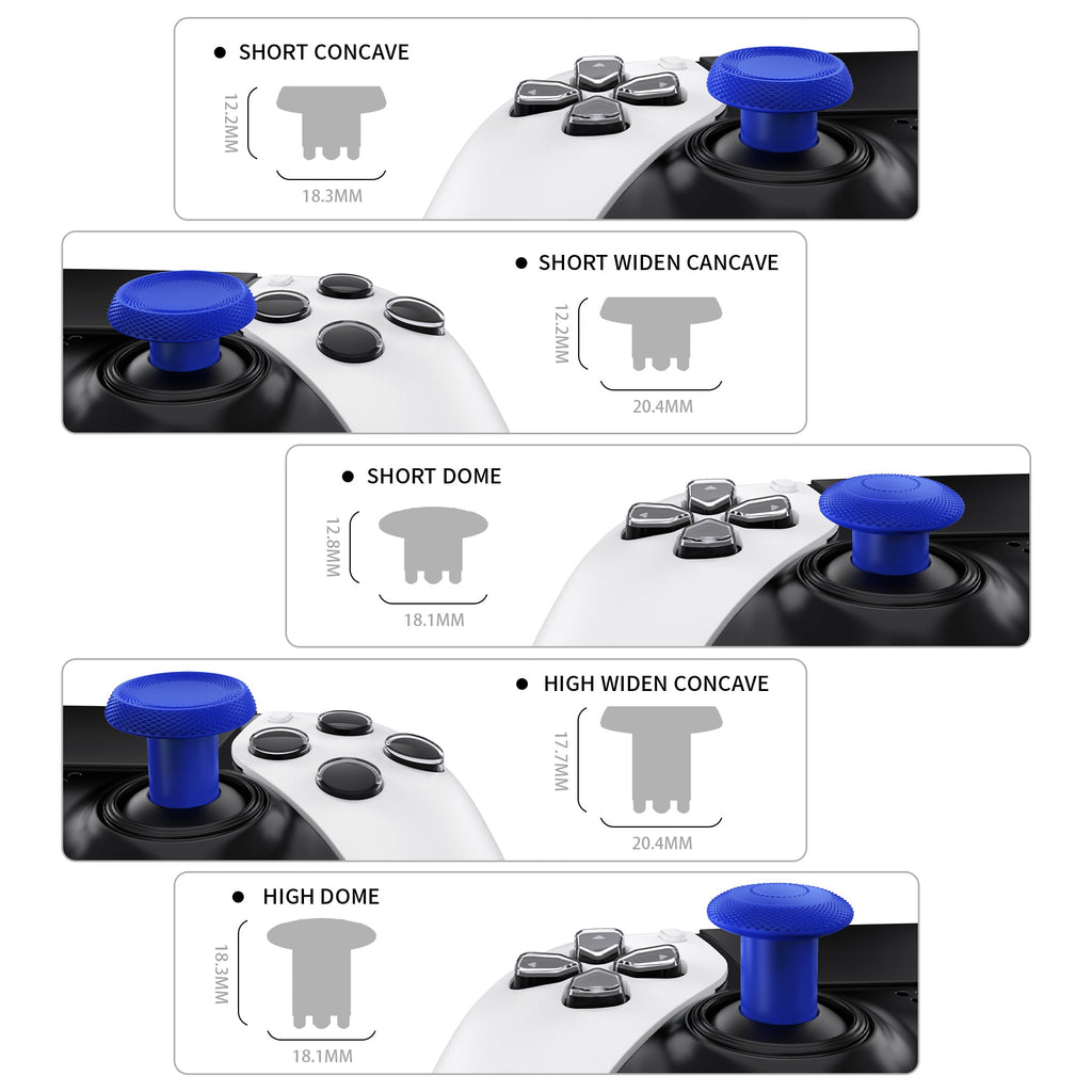 eXtremeRate ThumbsGear Interchangeable Thumbsticks for PS5 Edge Controller - Blue eXtremeRate