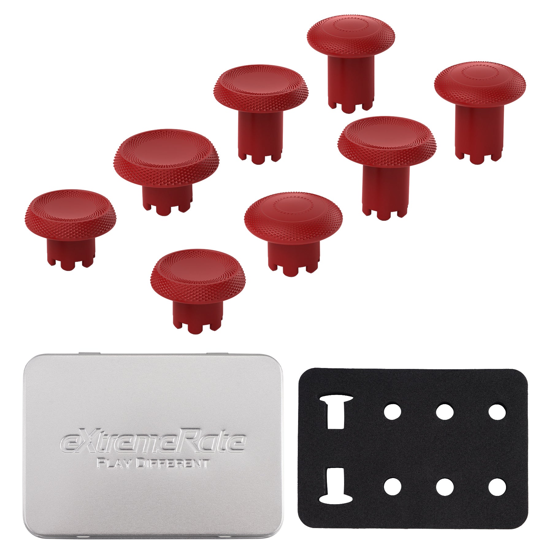 eXtremeRate ThumbsGear Interchangeable Thumbsticks for PS5 Edge Controller - Carmine Red eXtremeRate