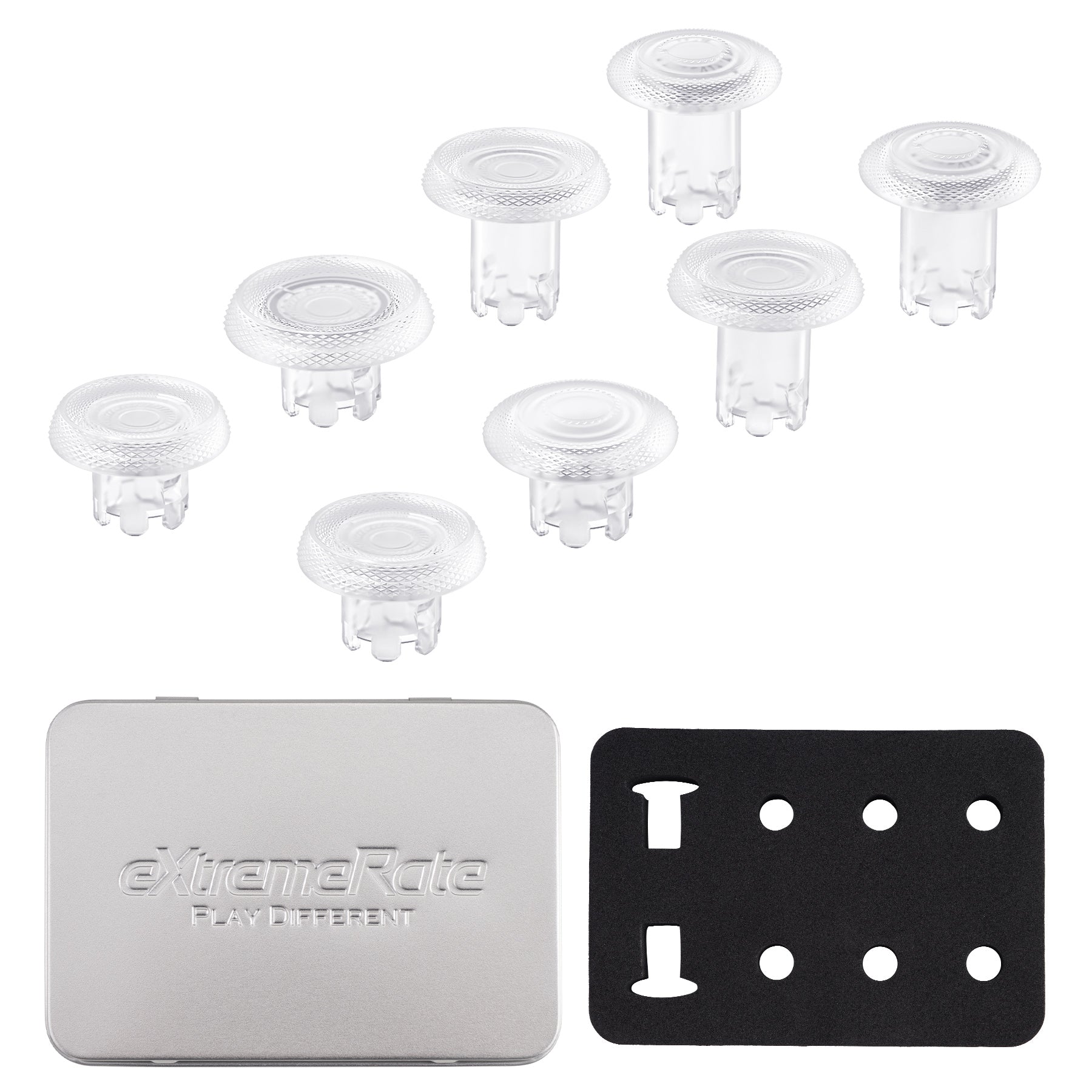 eXtremeRate ThumbsGear Interchangeable Thumbsticks for PS5 Edge Controller - Clear eXtremeRate
