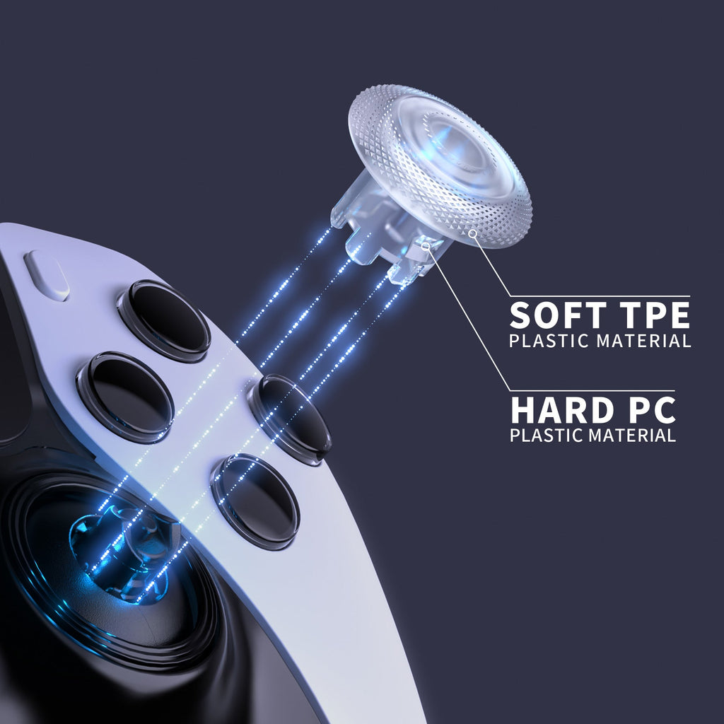 eXtremeRate ThumbsGear Interchangeable Thumbsticks for PS5 Edge Controller - Clear eXtremeRate
