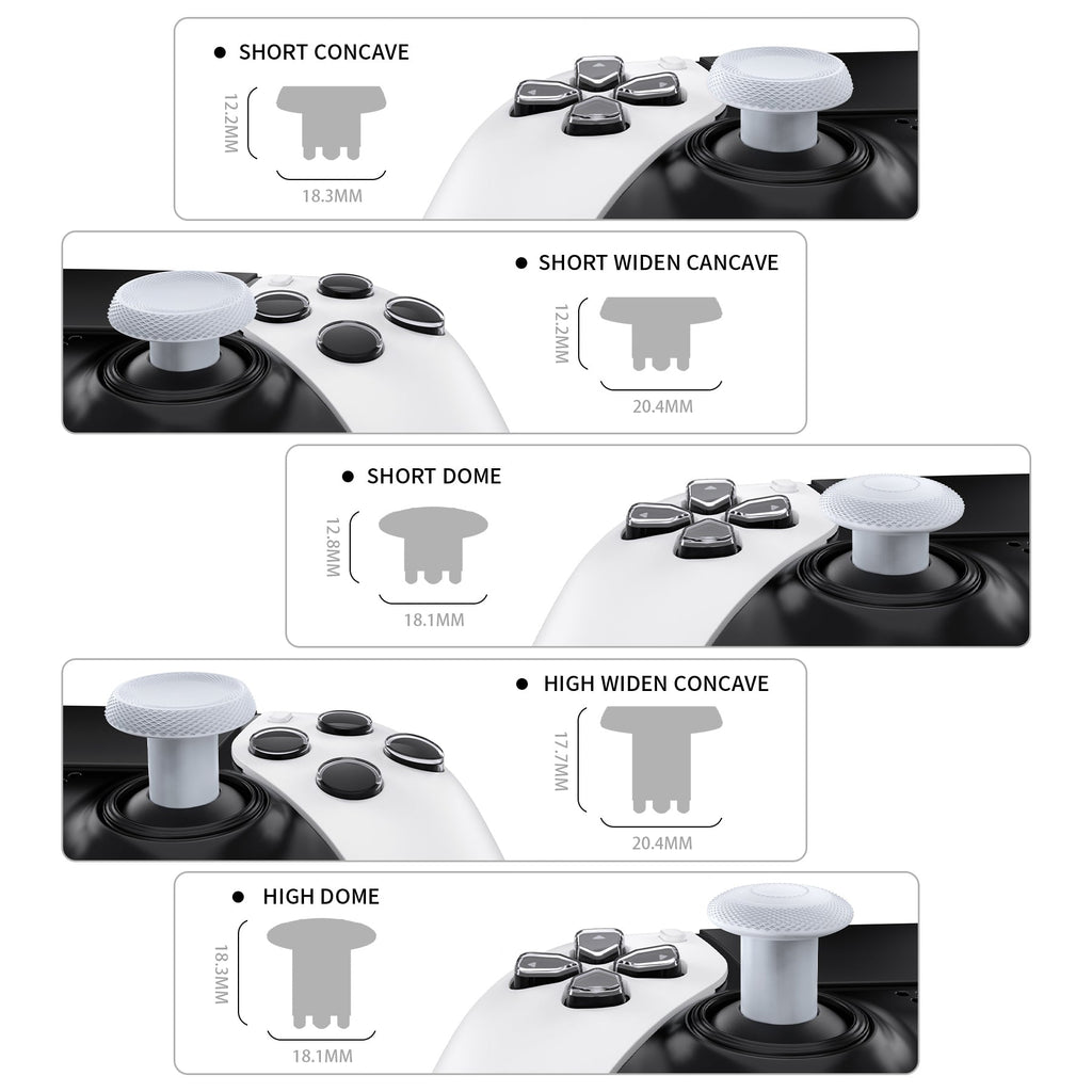 eXtremeRate ThumbsGear Interchangeable Thumbsticks for PS5 Edge Controller - Original White eXtremeRate