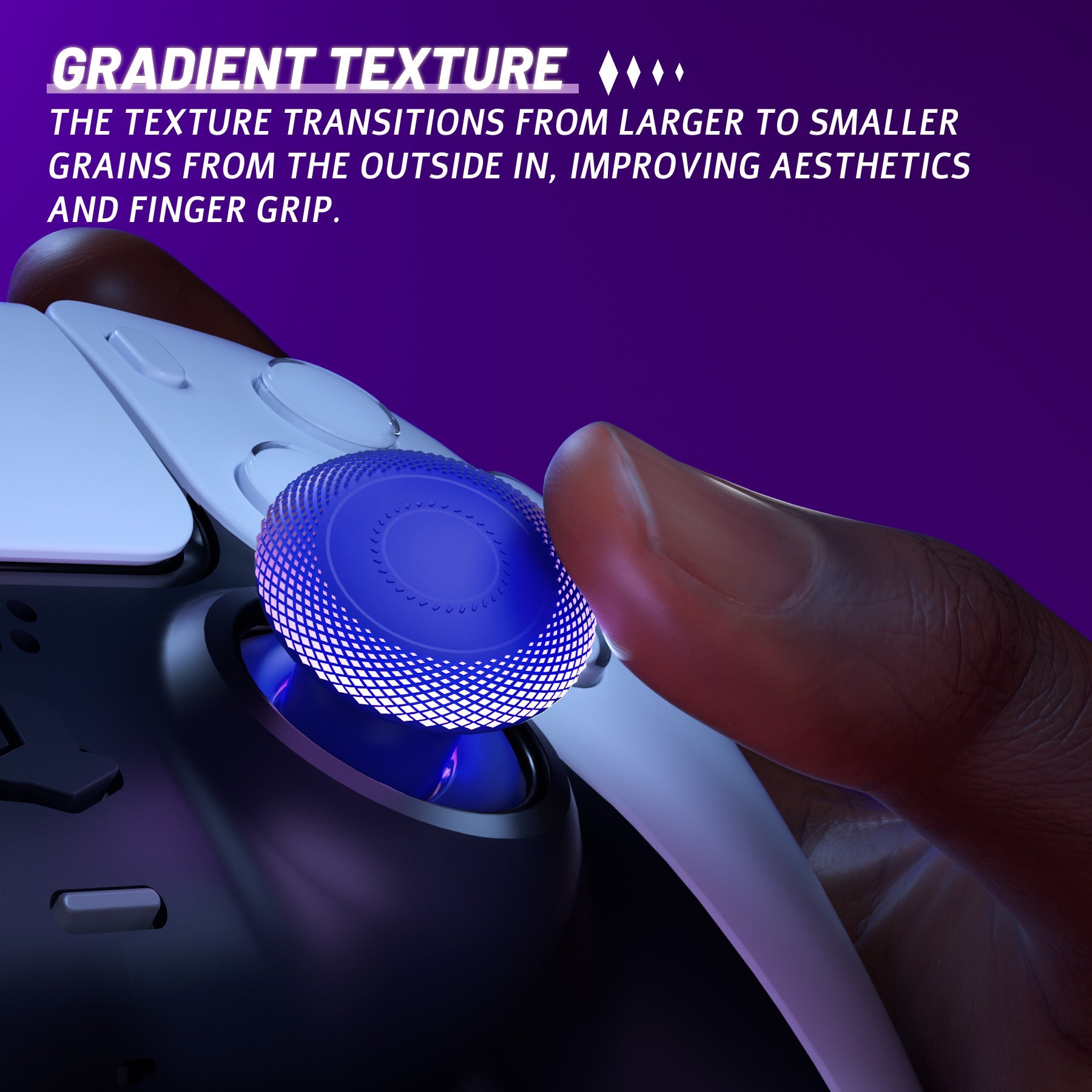 eXtremeRate ThumbsGear V3 Interchangeable Ergonomic Thumbstick for PS5 & PS4 Controller - Blue eXtremeRate