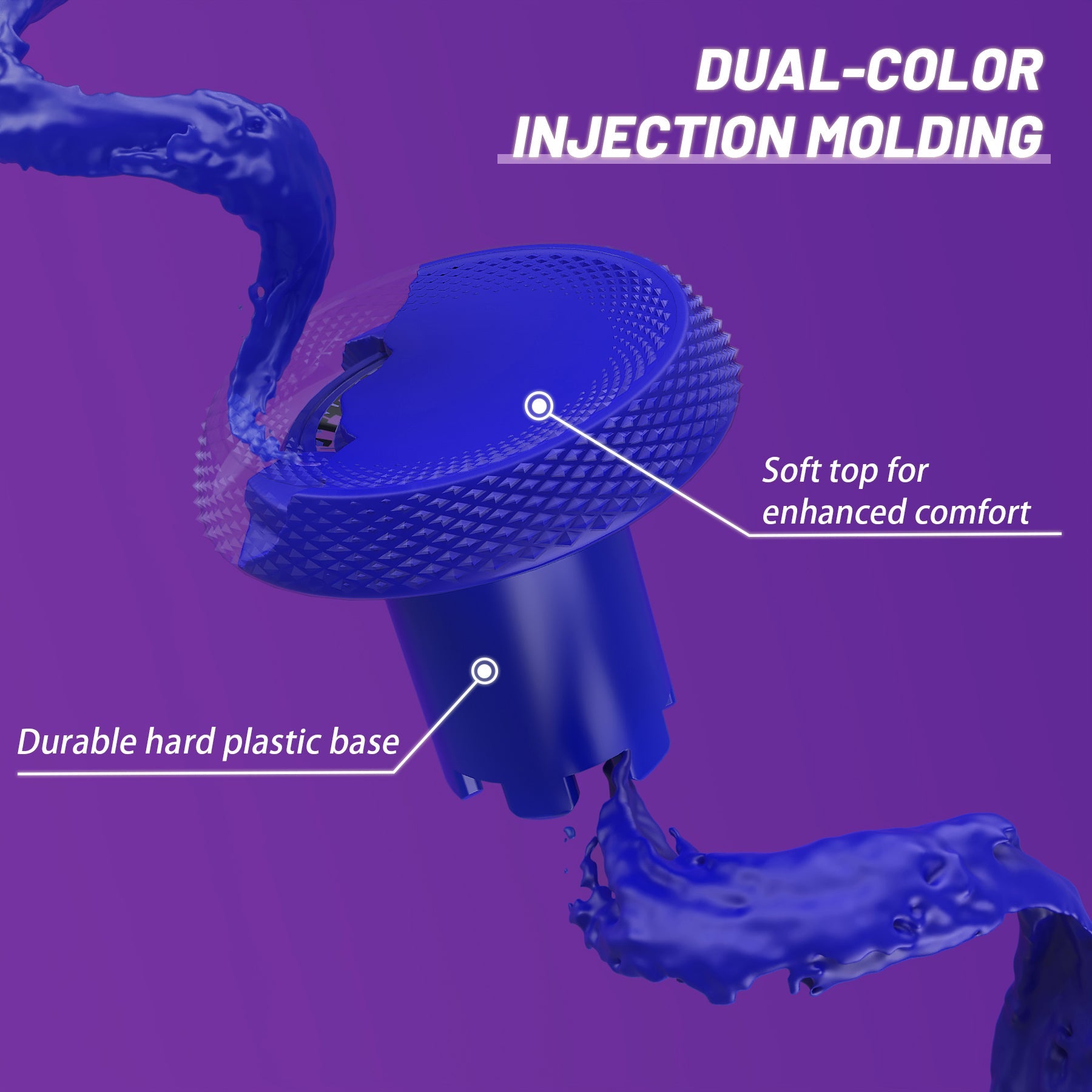 eXtremeRate ThumbsGear V3 Interchangeable Ergonomic Thumbstick for PS5 & PS4 Controller - Blue eXtremeRate