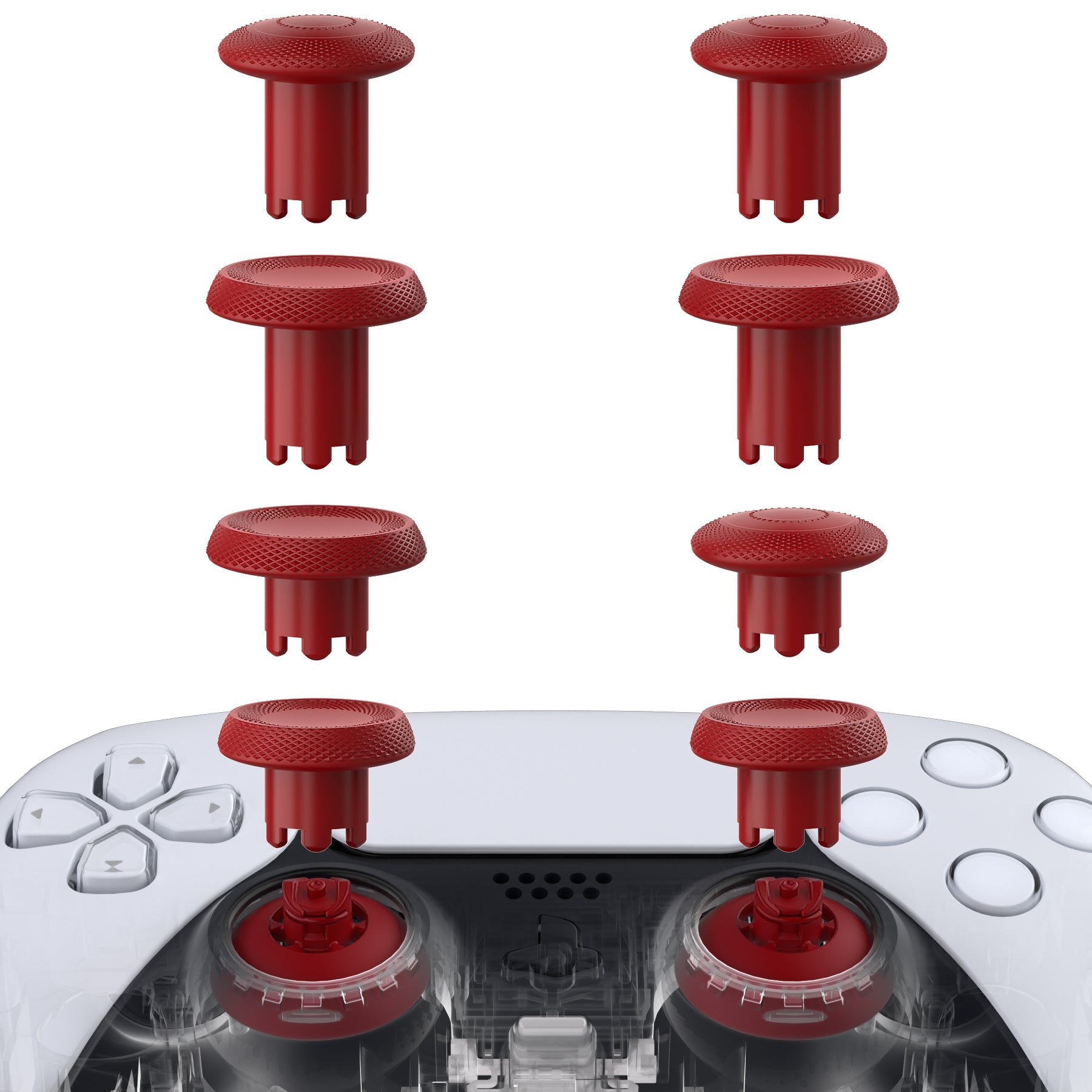 eXtremeRate ThumbsGear V3 Interchangeable Ergonomic Thumbstick for PS5 & PS4 Controller - Carmine Red eXtremeRate