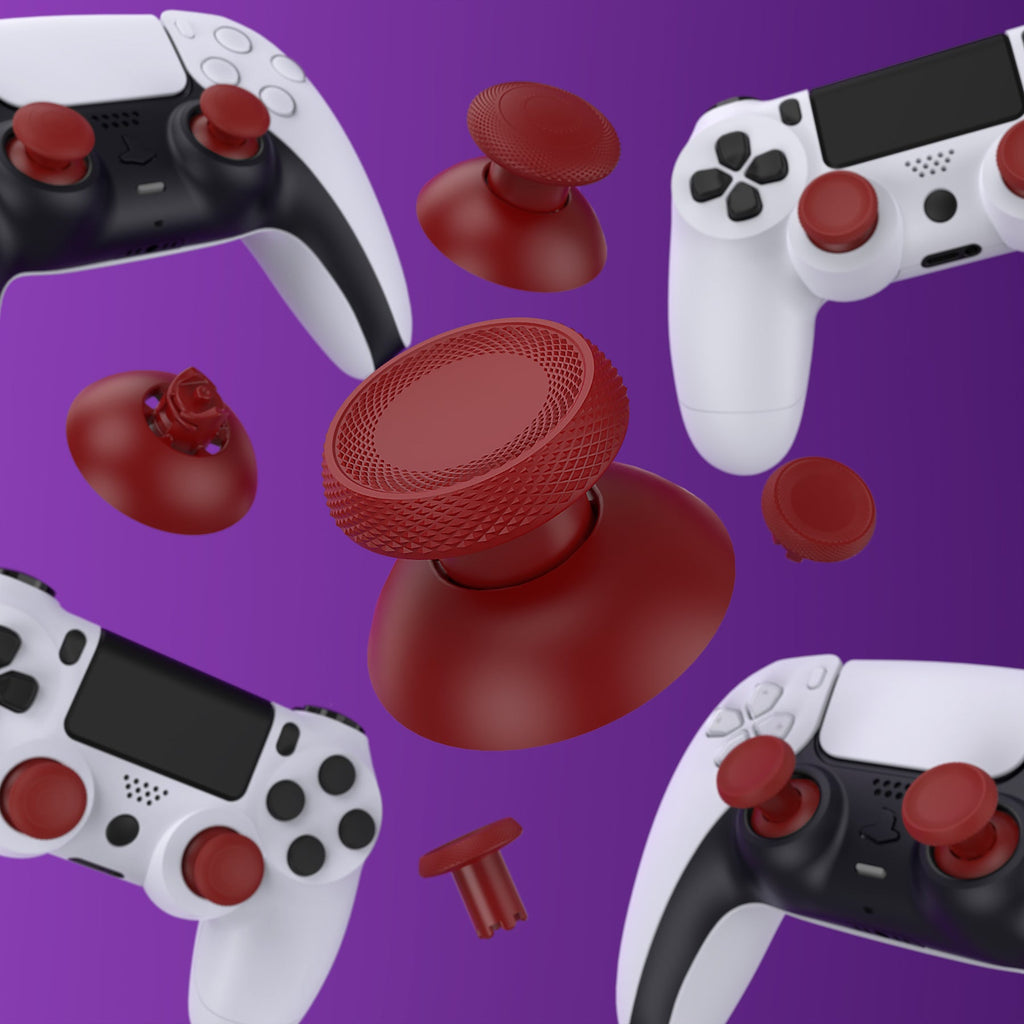 eXtremeRate ThumbsGear V3 Interchangeable Ergonomic Thumbstick for PS5 & PS4 Controller - Carmine Red eXtremeRate