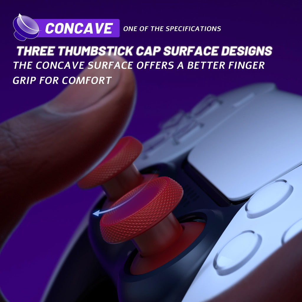eXtremeRate ThumbsGear V3 Interchangeable Ergonomic Thumbstick for PS5 & PS4 Controller - Carmine Red eXtremeRate