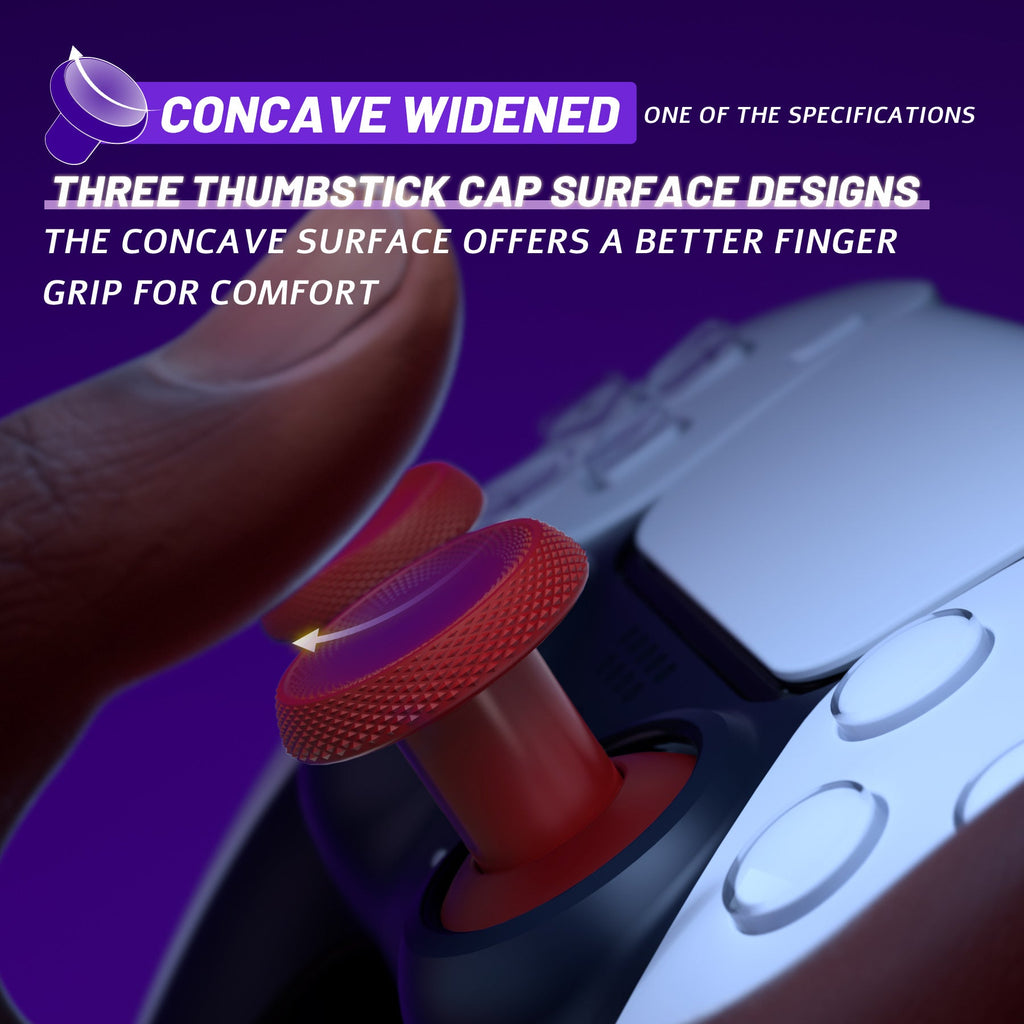 eXtremeRate ThumbsGear V3 Interchangeable Ergonomic Thumbstick for PS5 & PS4 Controller - Carmine Red eXtremeRate
