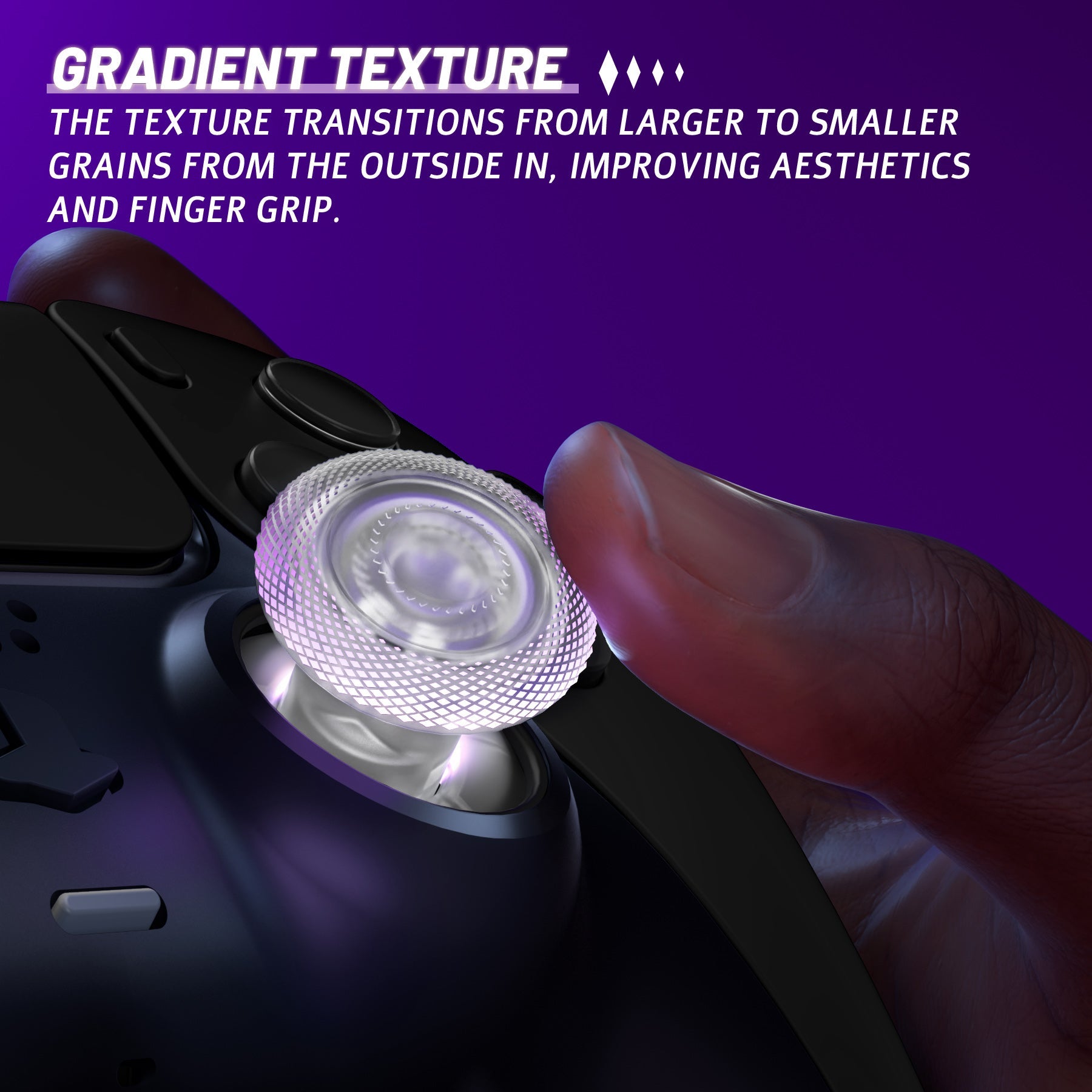 eXtremeRate ThumbsGear V3 Interchangeable Ergonomic Thumbstick for PS5 & PS4 Controller - Clear eXtremeRate