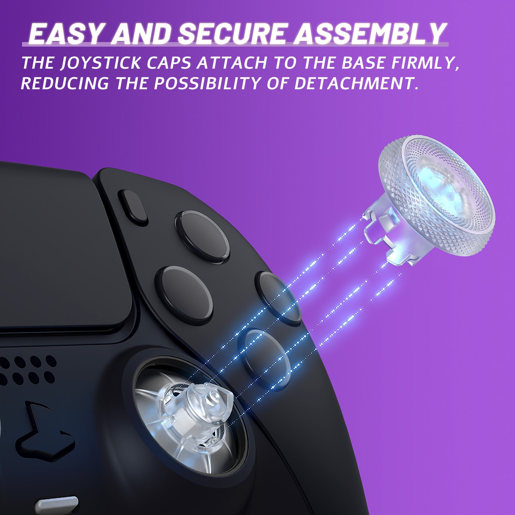 eXtremeRate ThumbsGear V3 Interchangeable Ergonomic Thumbstick for PS5 & PS4 Controller - Clear eXtremeRate