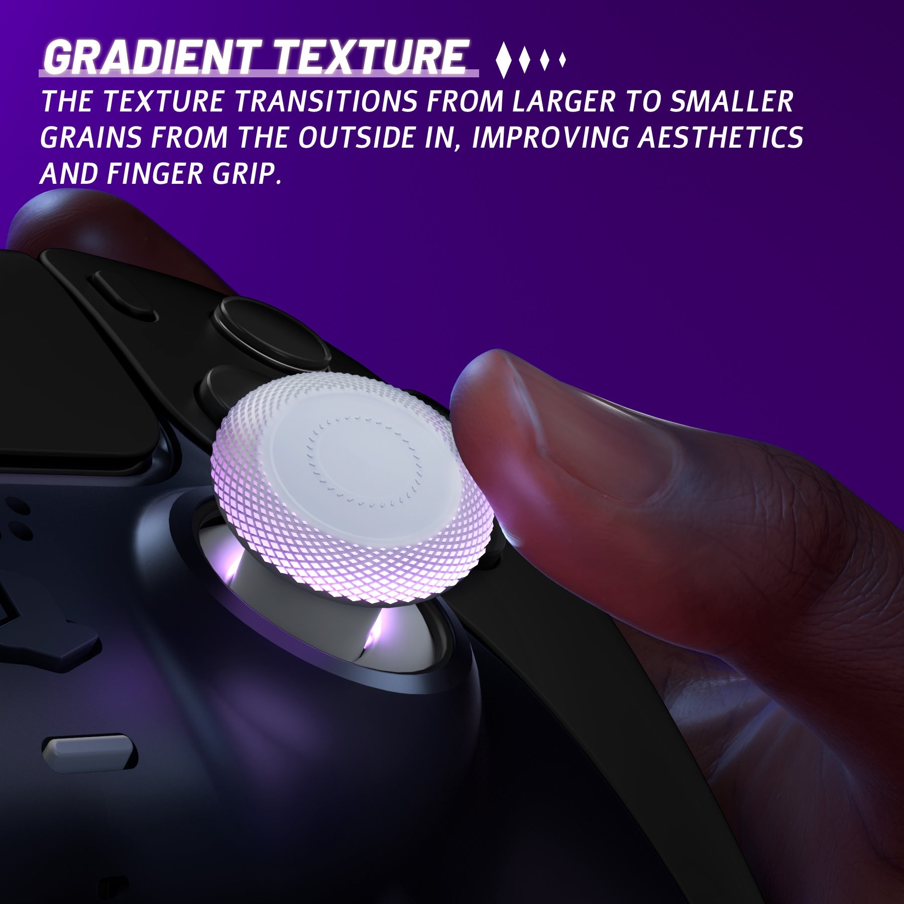 eXtremeRate ThumbsGear V3 Interchangeable Ergonomic Thumbstick for PS5 & PS4 Controller - Original White eXtremeRate