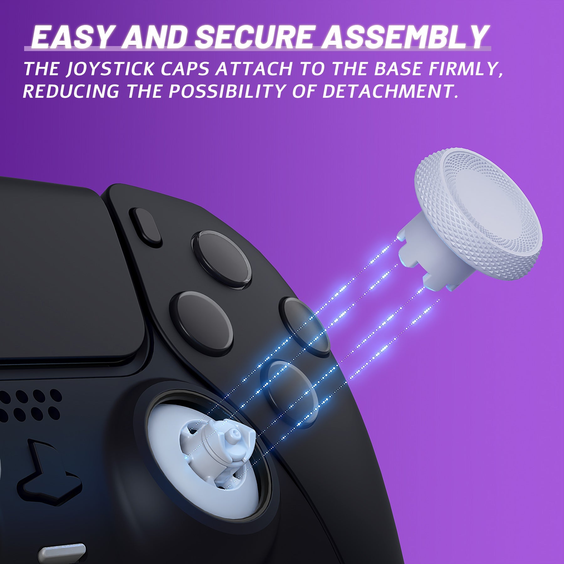 eXtremeRate ThumbsGear V3 Interchangeable Ergonomic Thumbstick for PS5 & PS4 Controller - Original White eXtremeRate