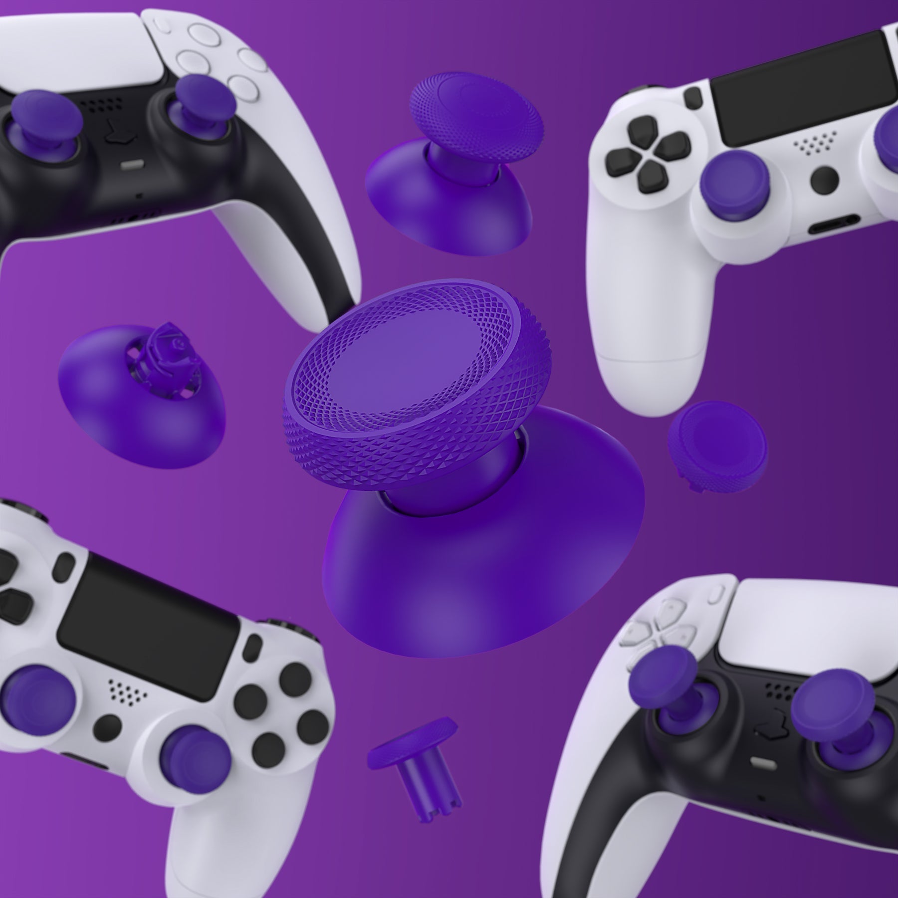 eXtremeRate ThumbsGear V3 Interchangeable Ergonomic Thumbstick for PS5 & PS4 Controller - Purple eXtremeRate